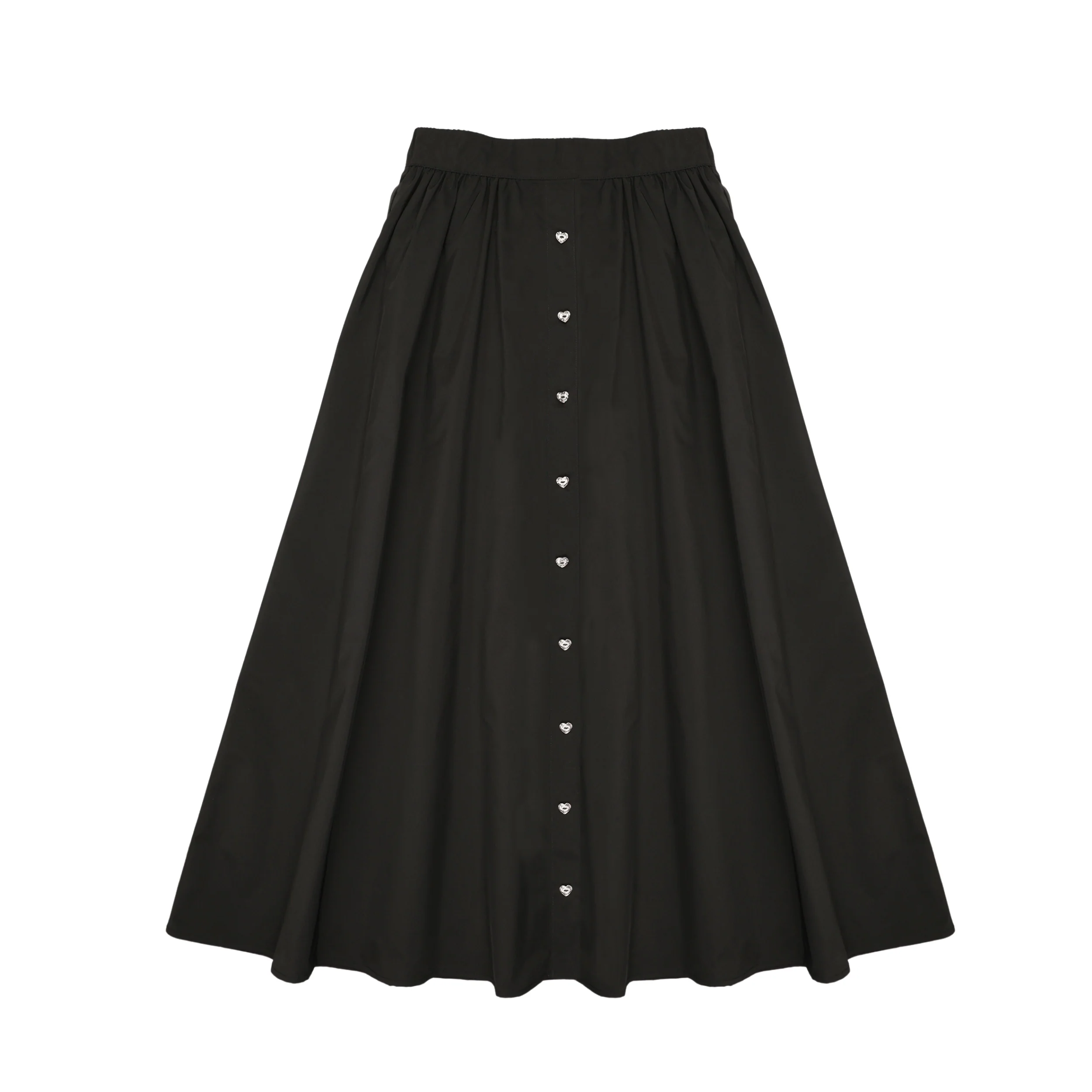 Little Tempest Black Teens Buttoned Taffeta Maxi Shirt and Skirt Set - Image 3