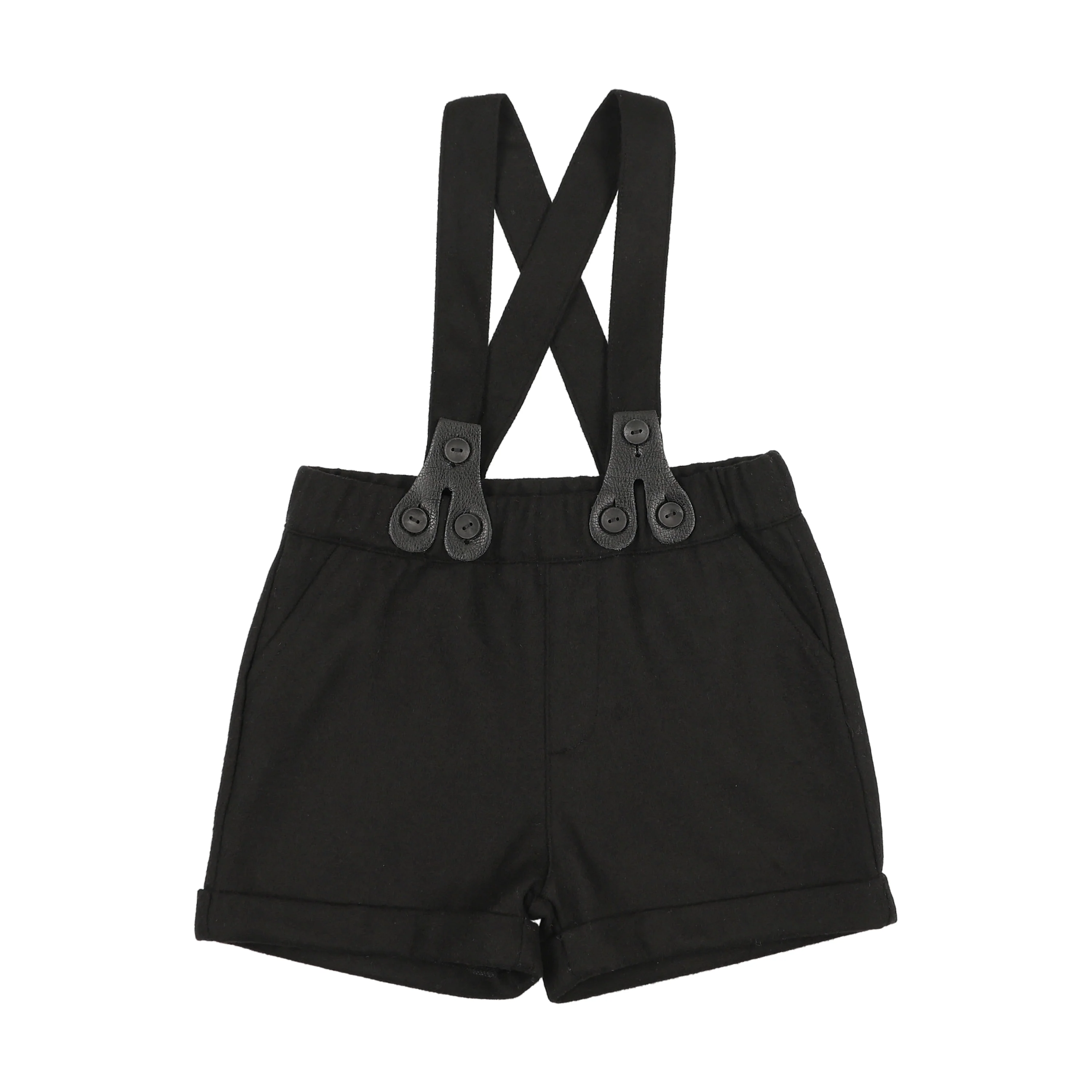Little Tempest Black Wool Boys Shorts