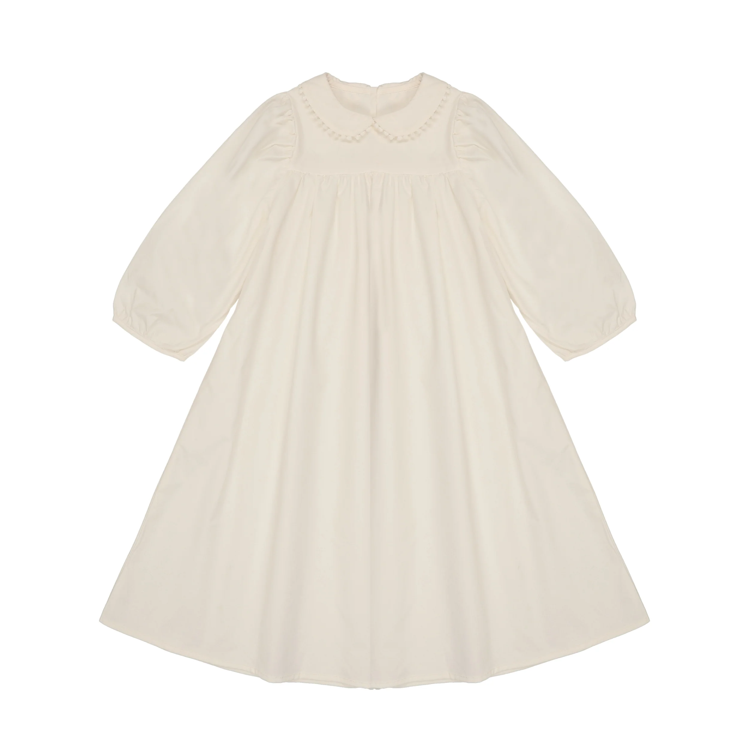 Little Tempest Cream Button Back Empire Waist Taffeta Dress