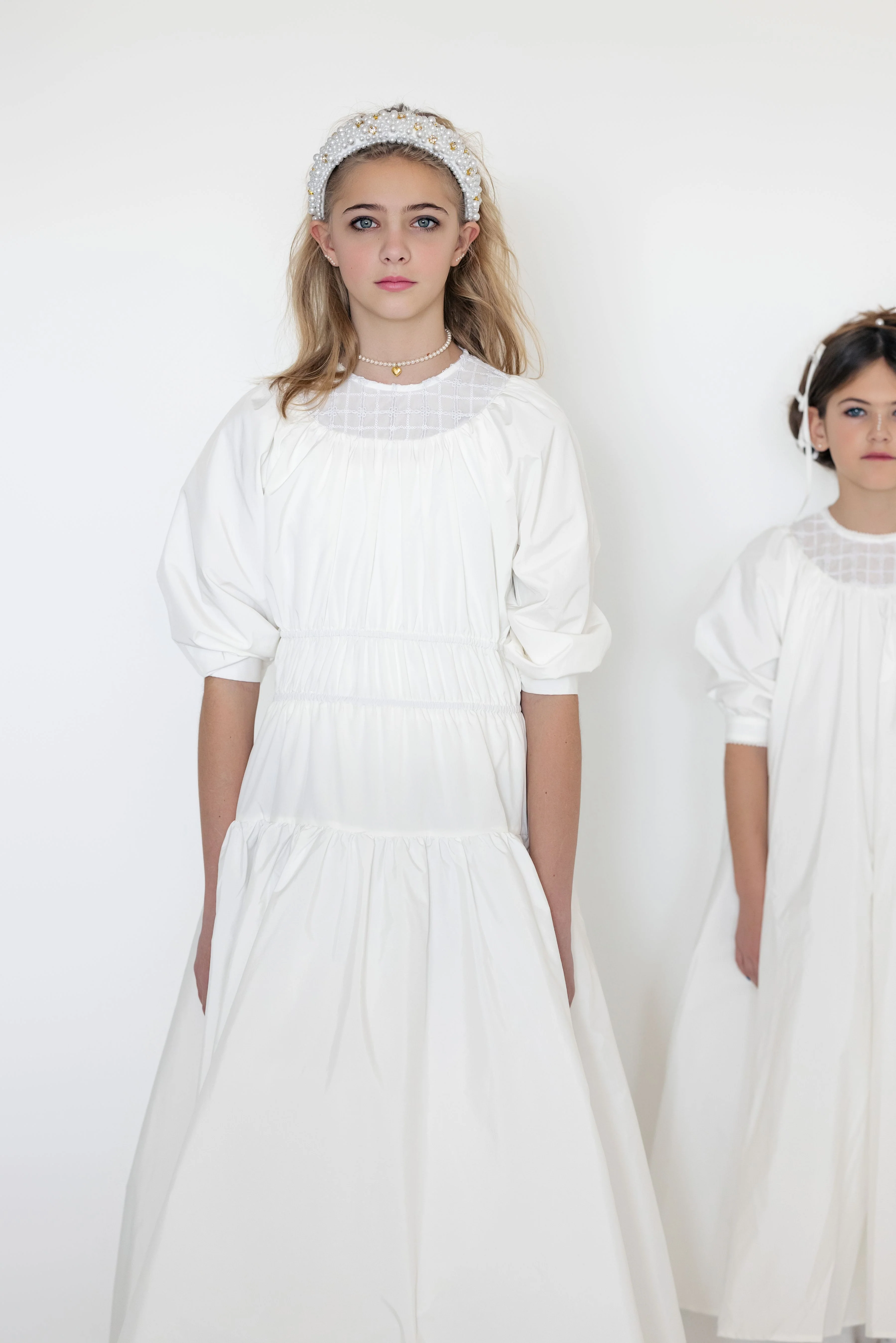 Little Tempest Pavo Teens Taffeta Gown - White - Image 3