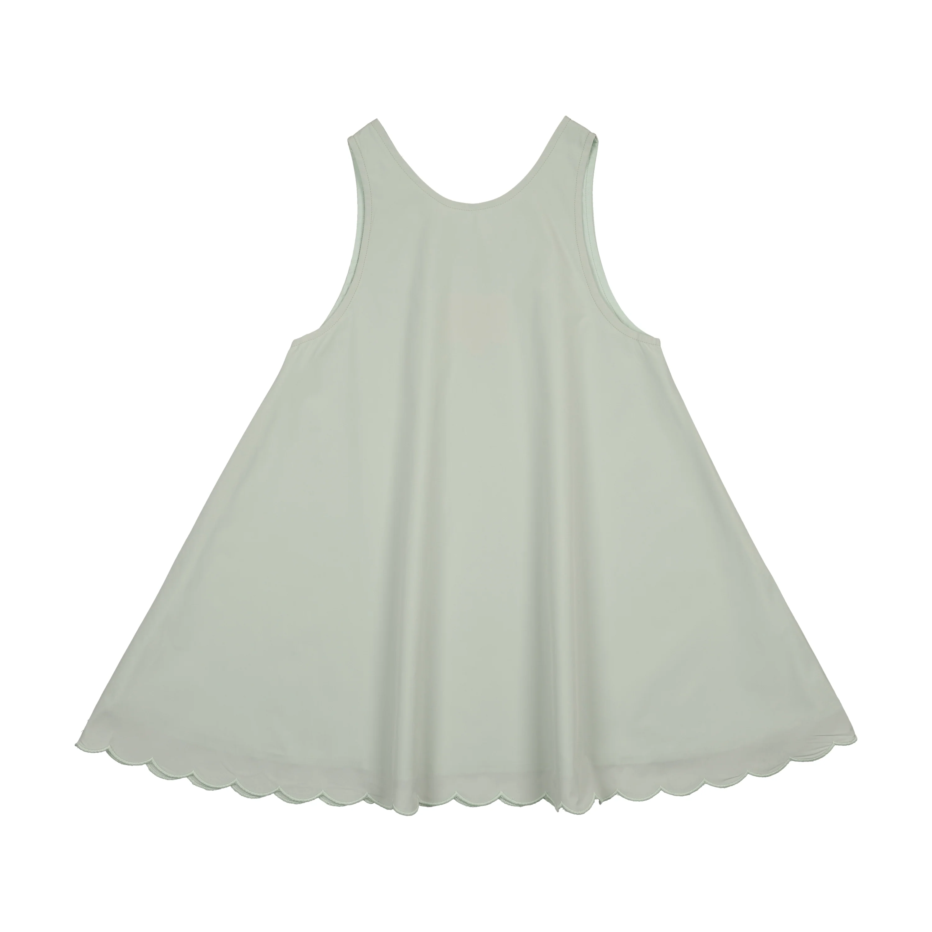 Little Tempest Scallop Hem Jumper And Embroidered Blouse Set - Mint Green/White - Image 6