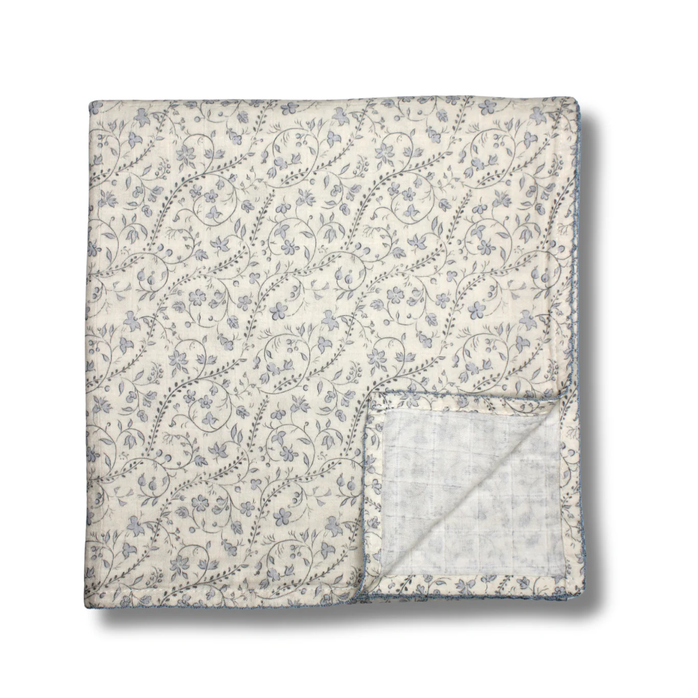 Little Threads Bluebell Heirloom Vine Muslin Blanket