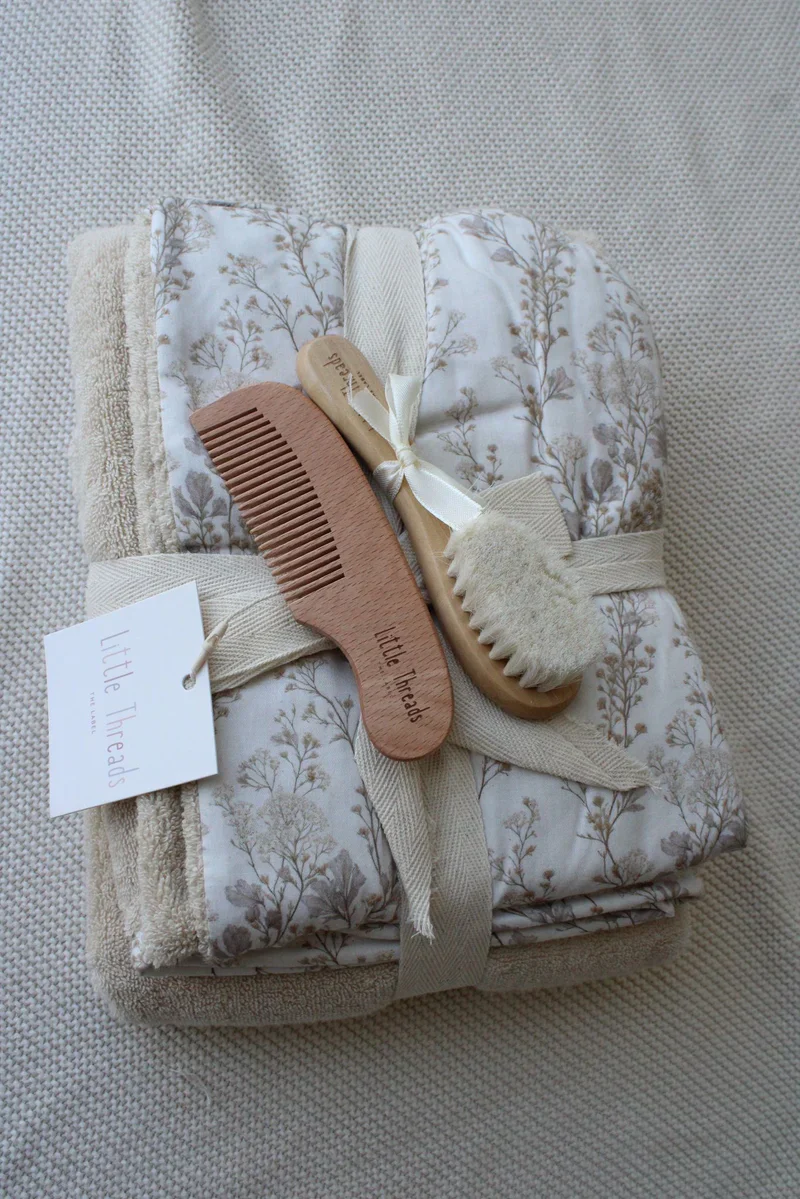 Little Threads Wooden Baby Brush & Comb Set - Image 2