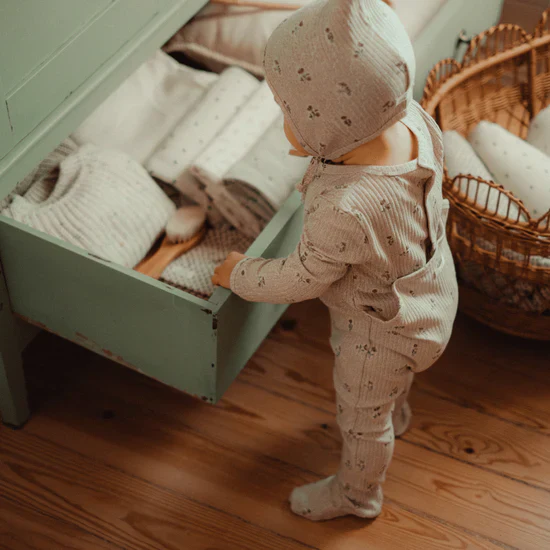Lovely Littles - Printed Romper and Hat Set - Dahlia Pink - Image 3
