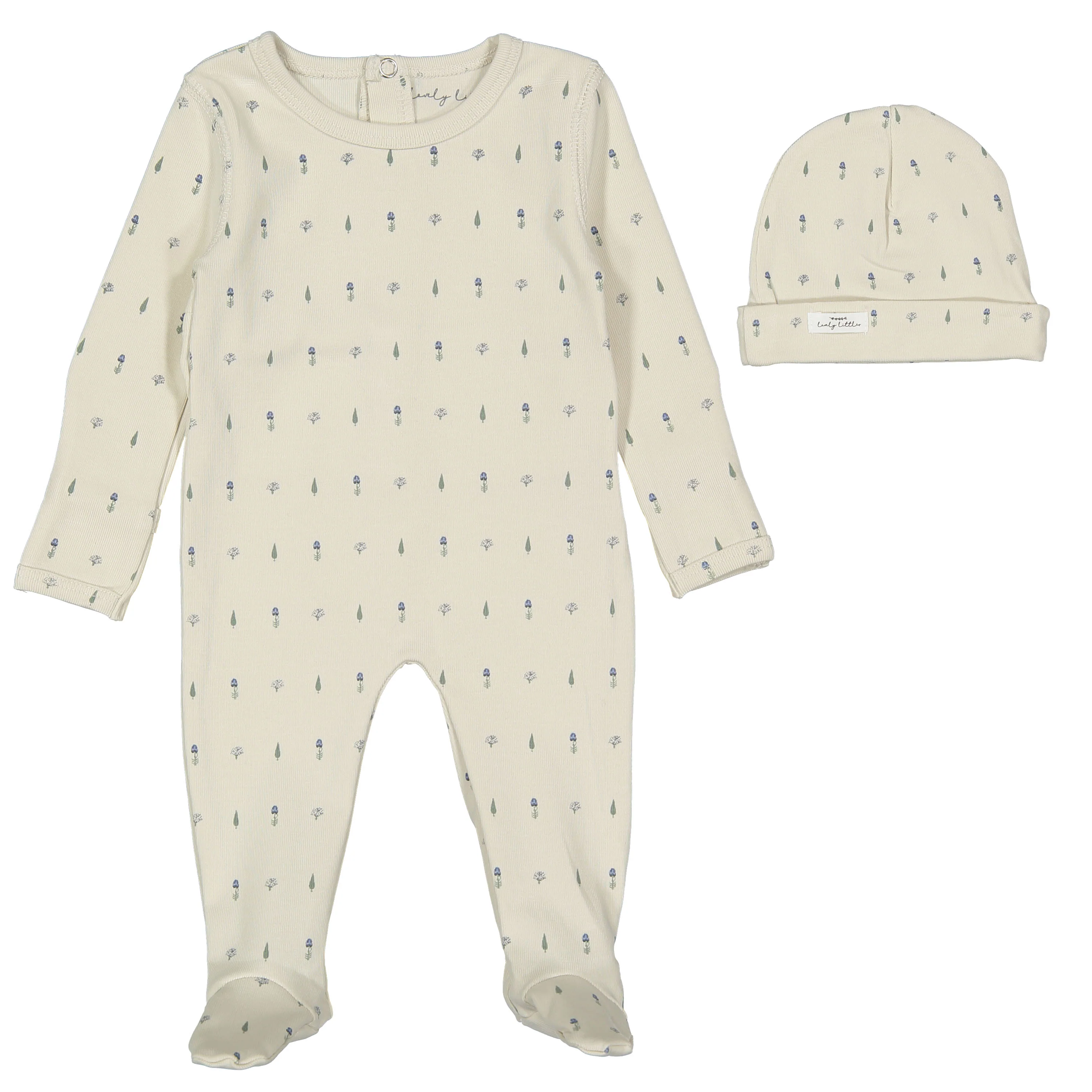 Lovely Littles - The Printed Romper & Beanie - Abby Blue