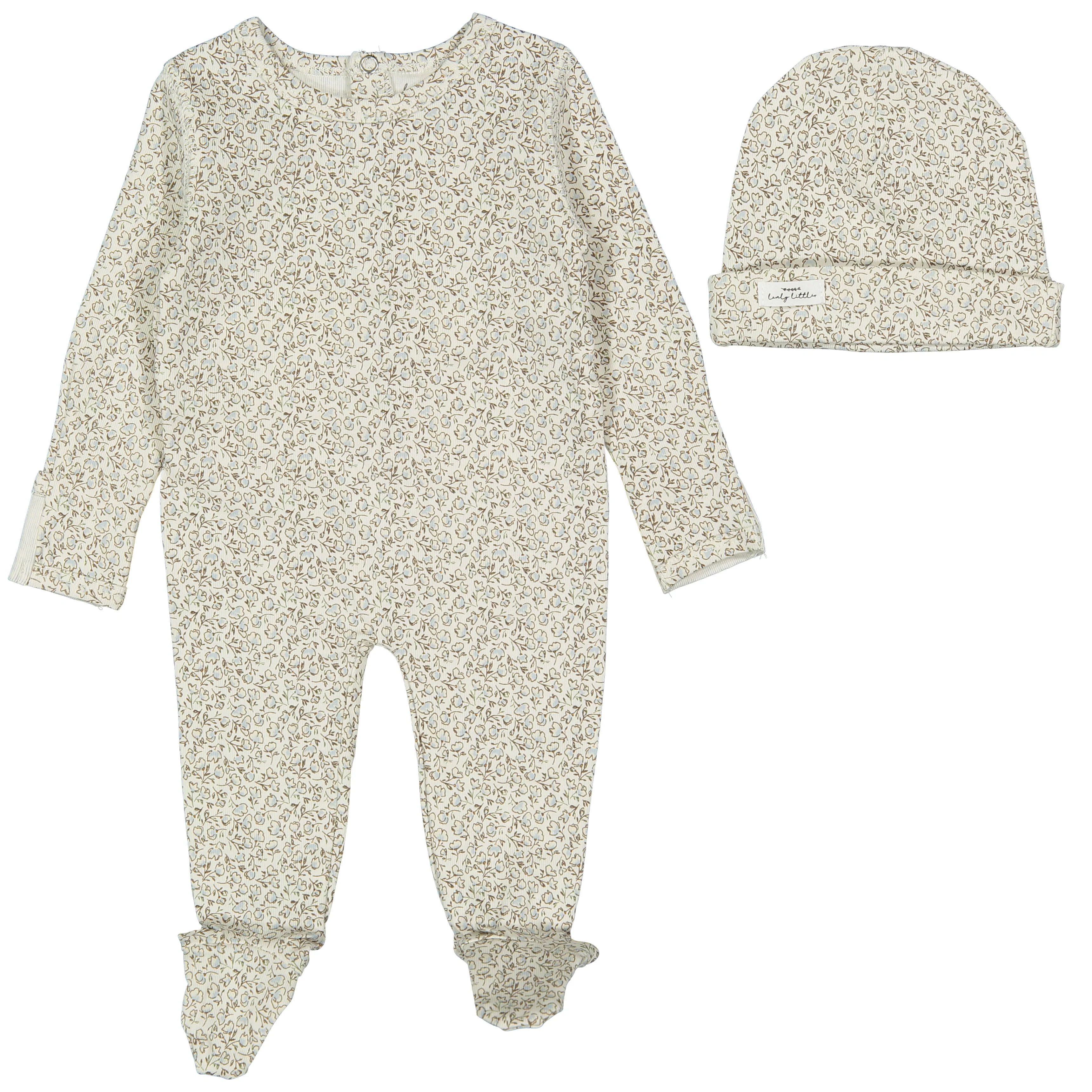 Lovely Littles - The Printed Romper & Beanie - Paige Blue