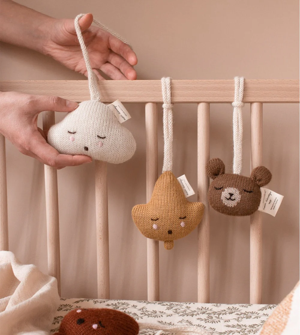 Main Sauvage Bunny Hanging Rattle/Paci Holder - Sand - Image 3