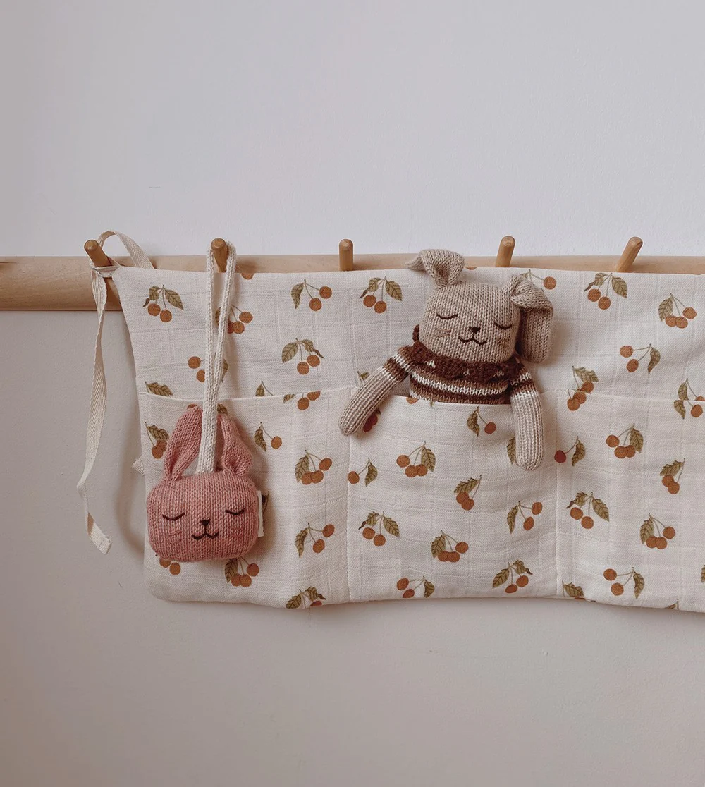 Main Sauvage Bunny Hanging Rattle/Paci Holder - Rose - Image 2
