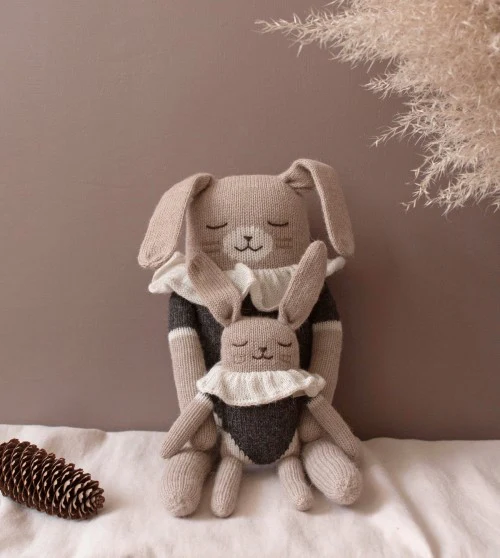 Main Sauvage Bunny Knit Toy - Black Bodysuit - Image 2