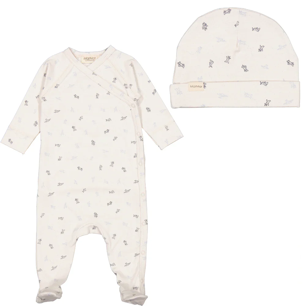 Marmar Airplanes Bloom Footie & Beanie Set