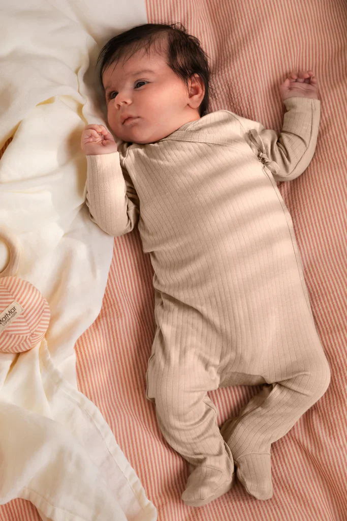 Marmar Beige Rose Wide Ribbed Footie - Image 2