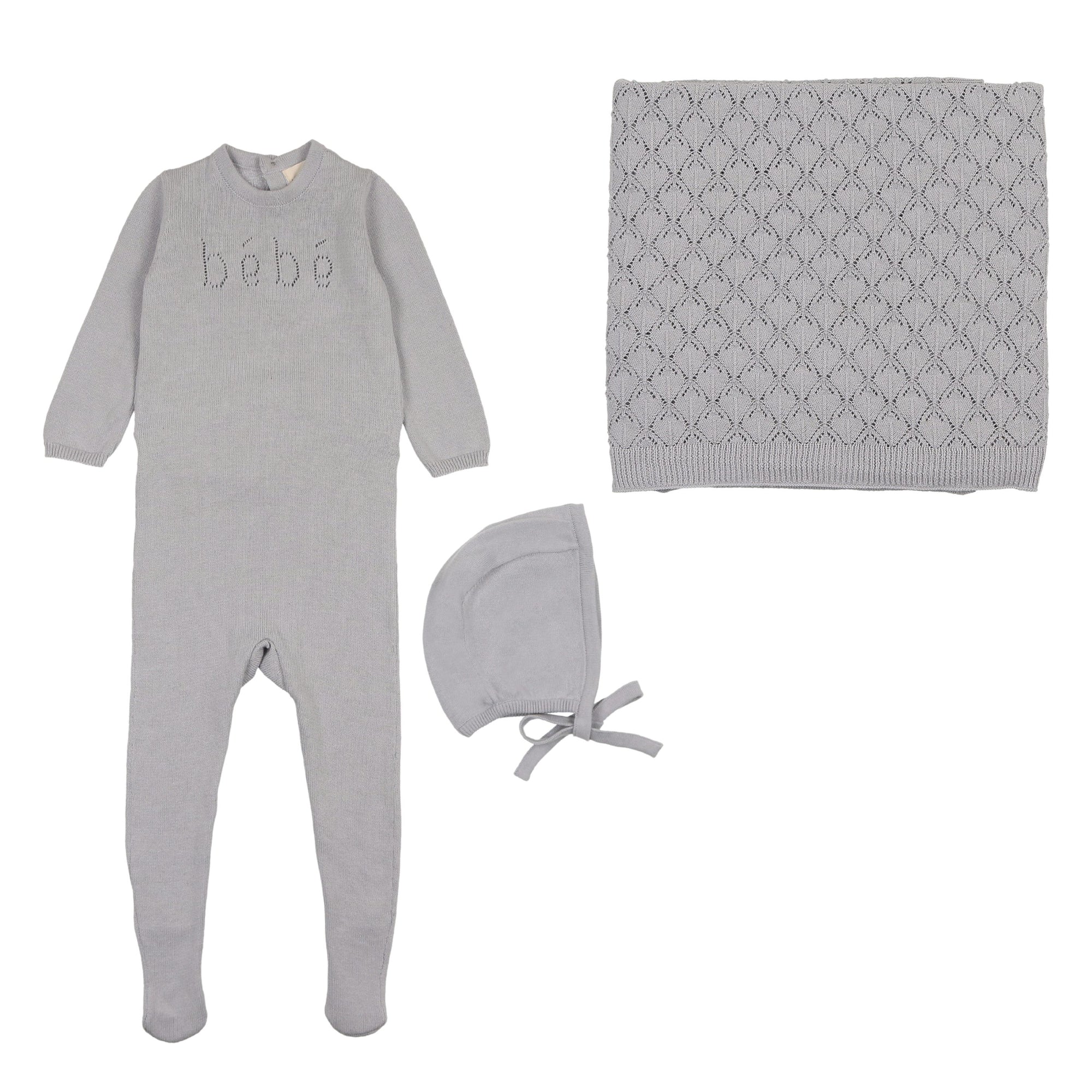 Mema Knits Bebe Knit 3 PC Set - Blue
