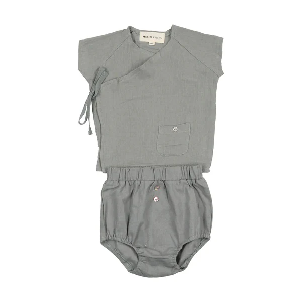 Mema Knits Boys Wrap Set - Powder Blue
