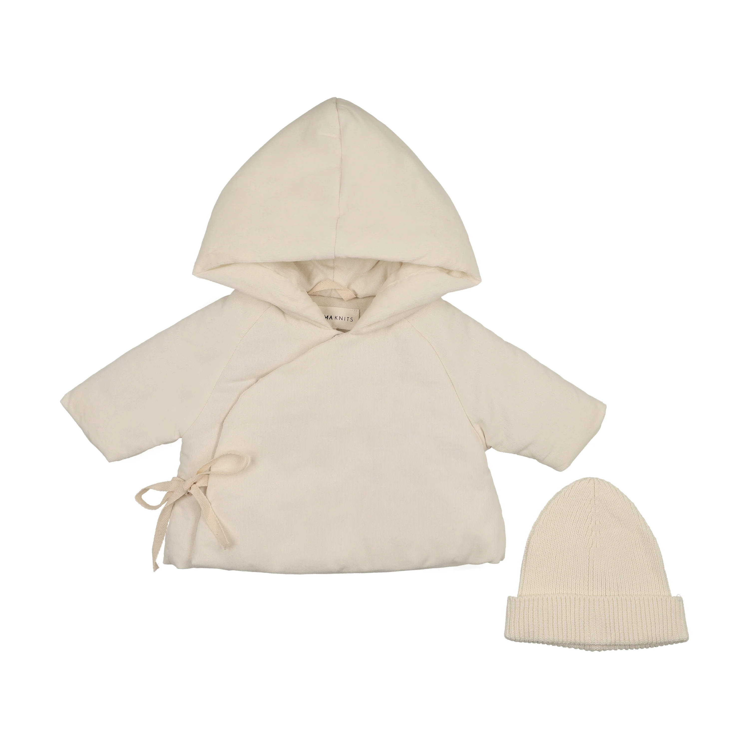 Mema Knits Corduroy Jacket & Beanie - Ivory