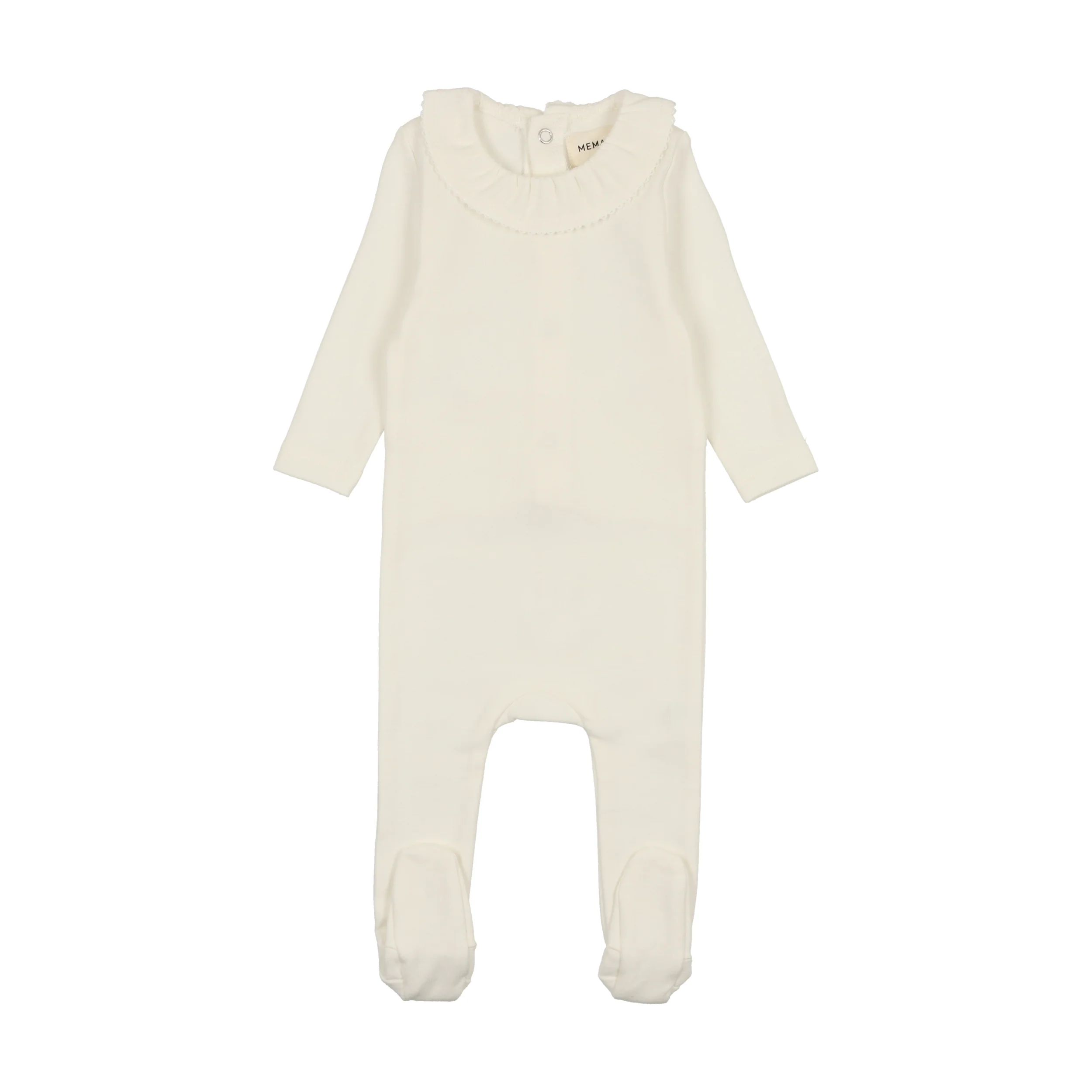 Mema Knits Girls Base Footie - Winter White