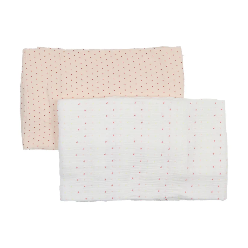 Mema Knits Girls Bebe Swaddle Set - Pink Bebe Print