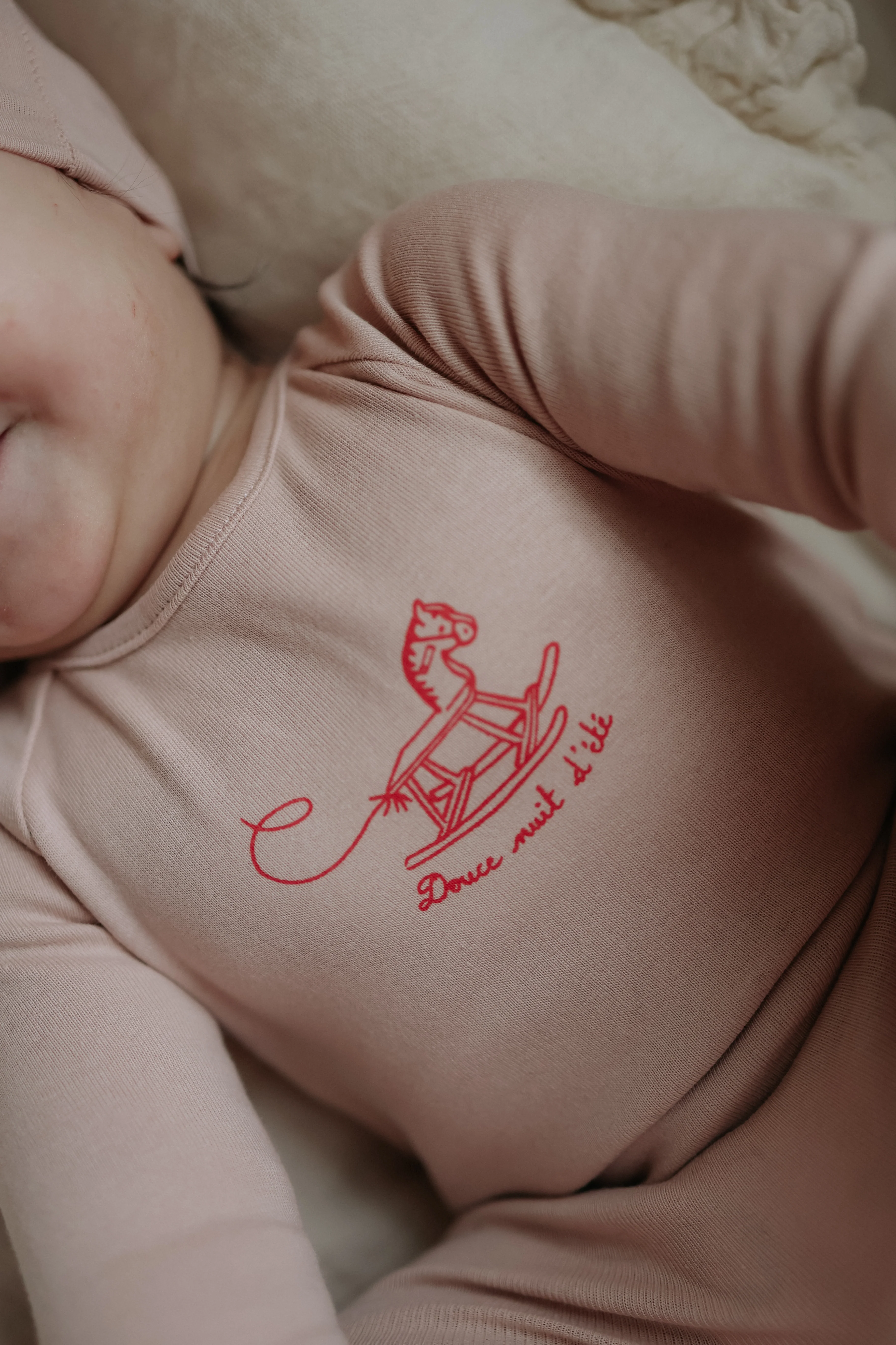 Mema Knits Horse Rocker Layette Set - Pale Pink - Image 2