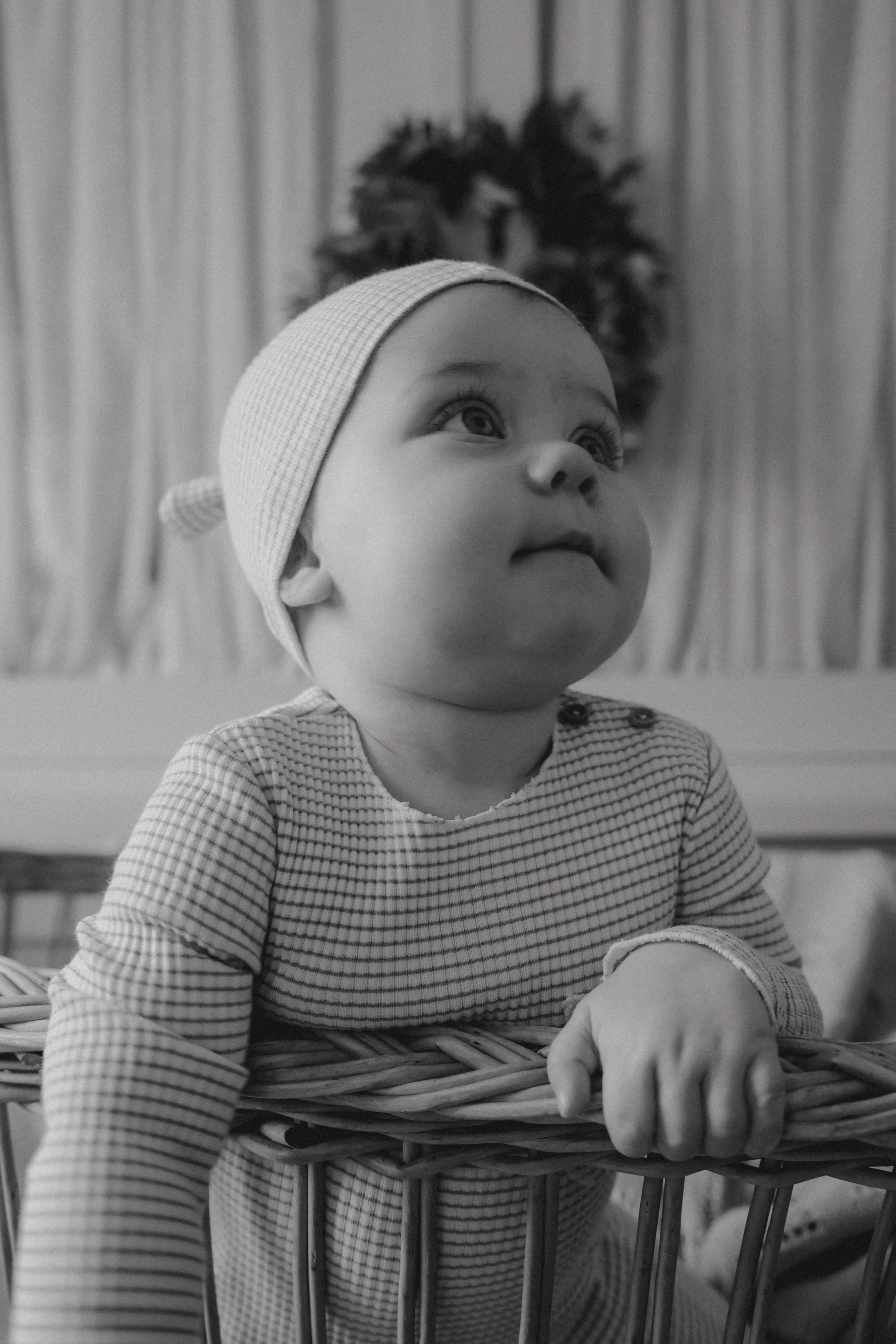 Mema Knits Oatmeal Striped  Footie +Beanie - Image 2