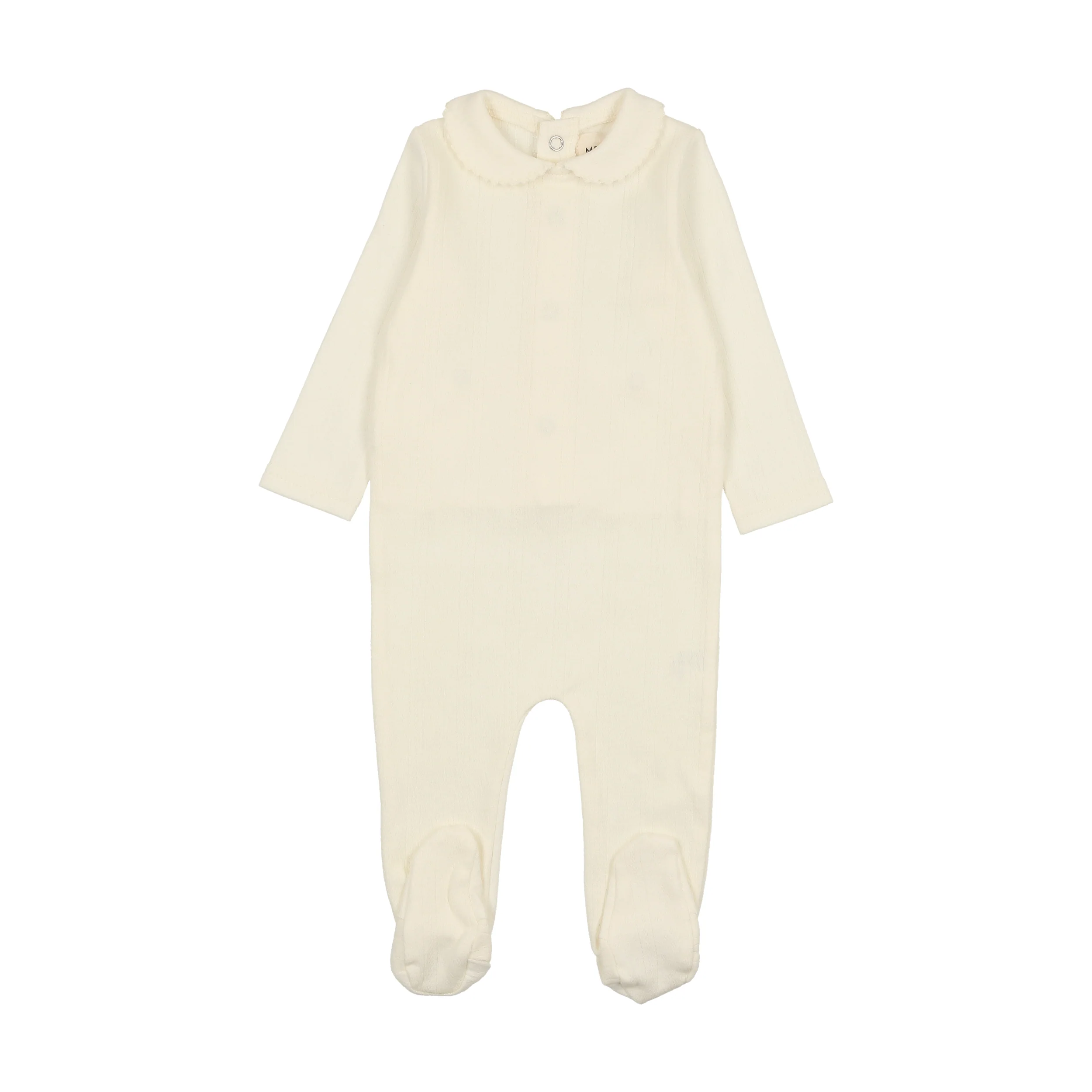 Mema Knits Pointelle Footie - Cream