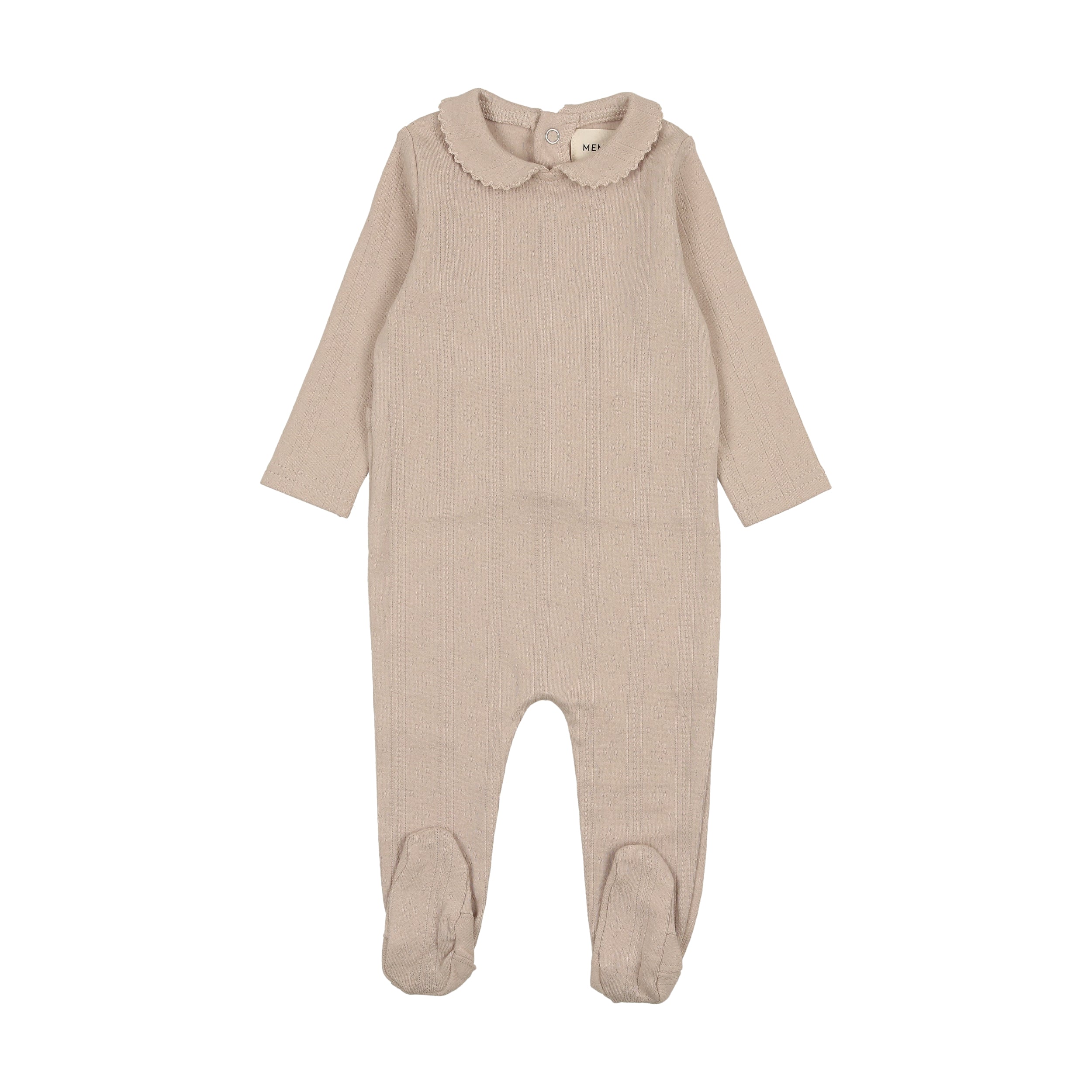 Mema Knits Pointelle Footie - Dusty Pink
