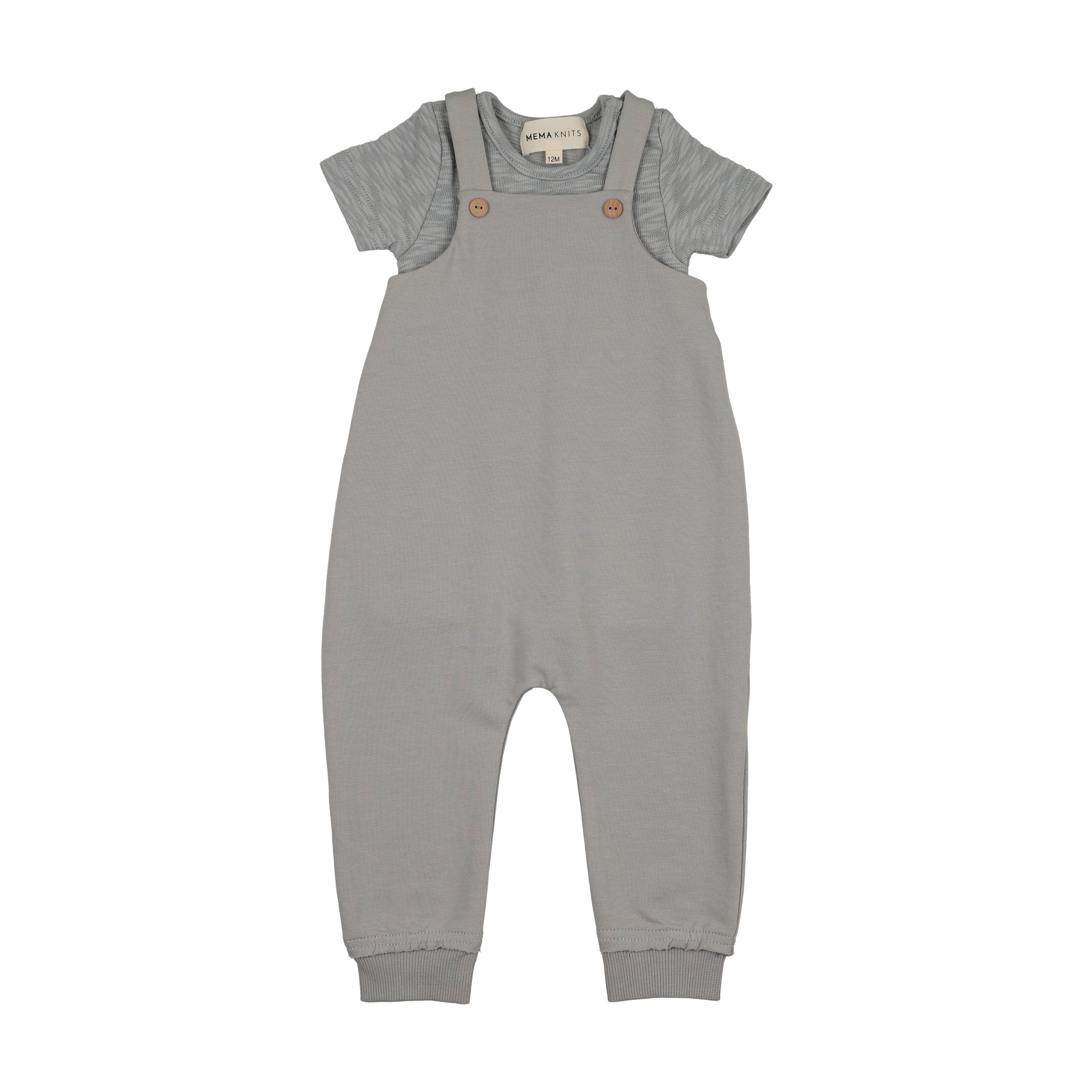Mema Knits Romper And Onesie Set  - Dove Blue