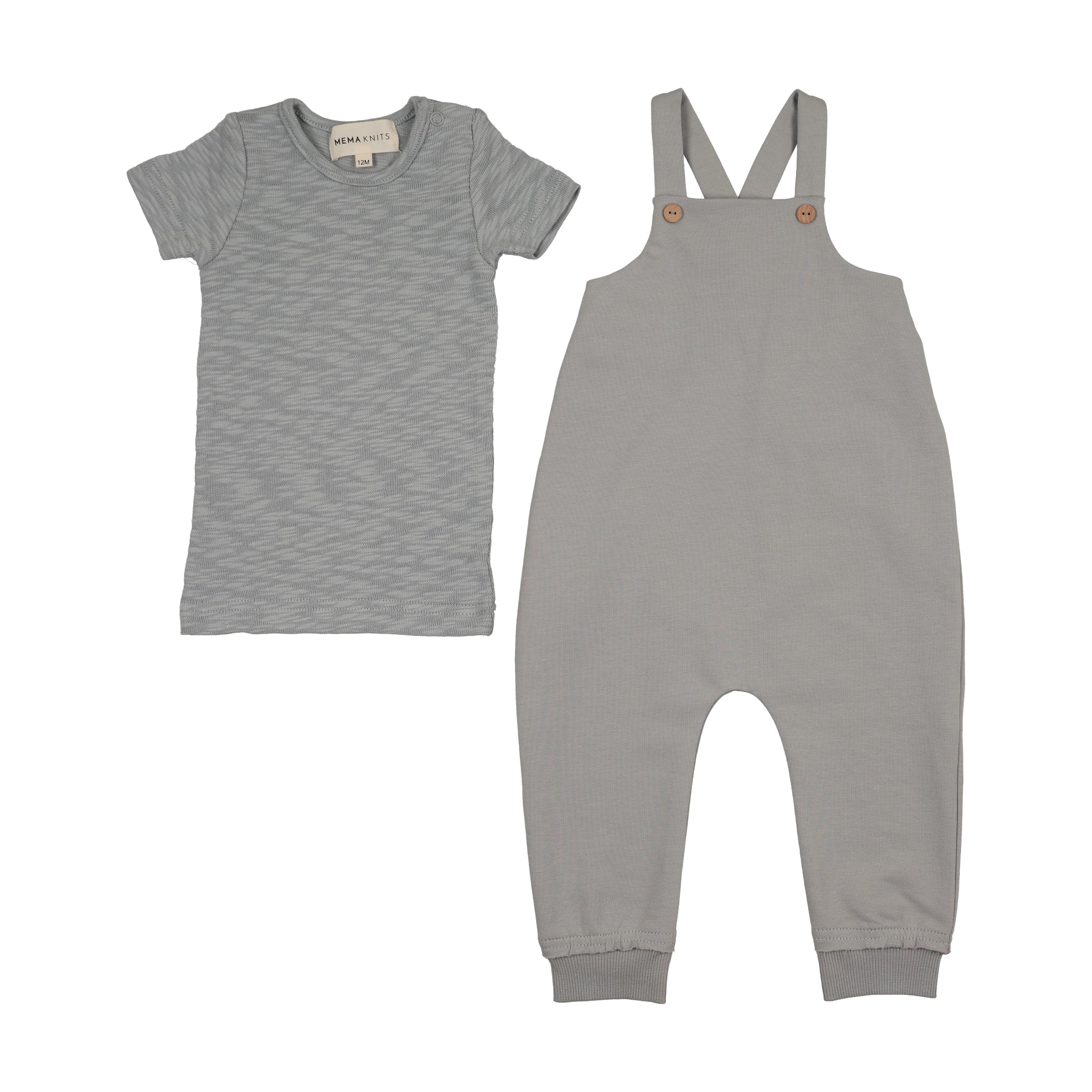 Mema Knits Romper And Onesie Set  - Dove Blue - Image 2