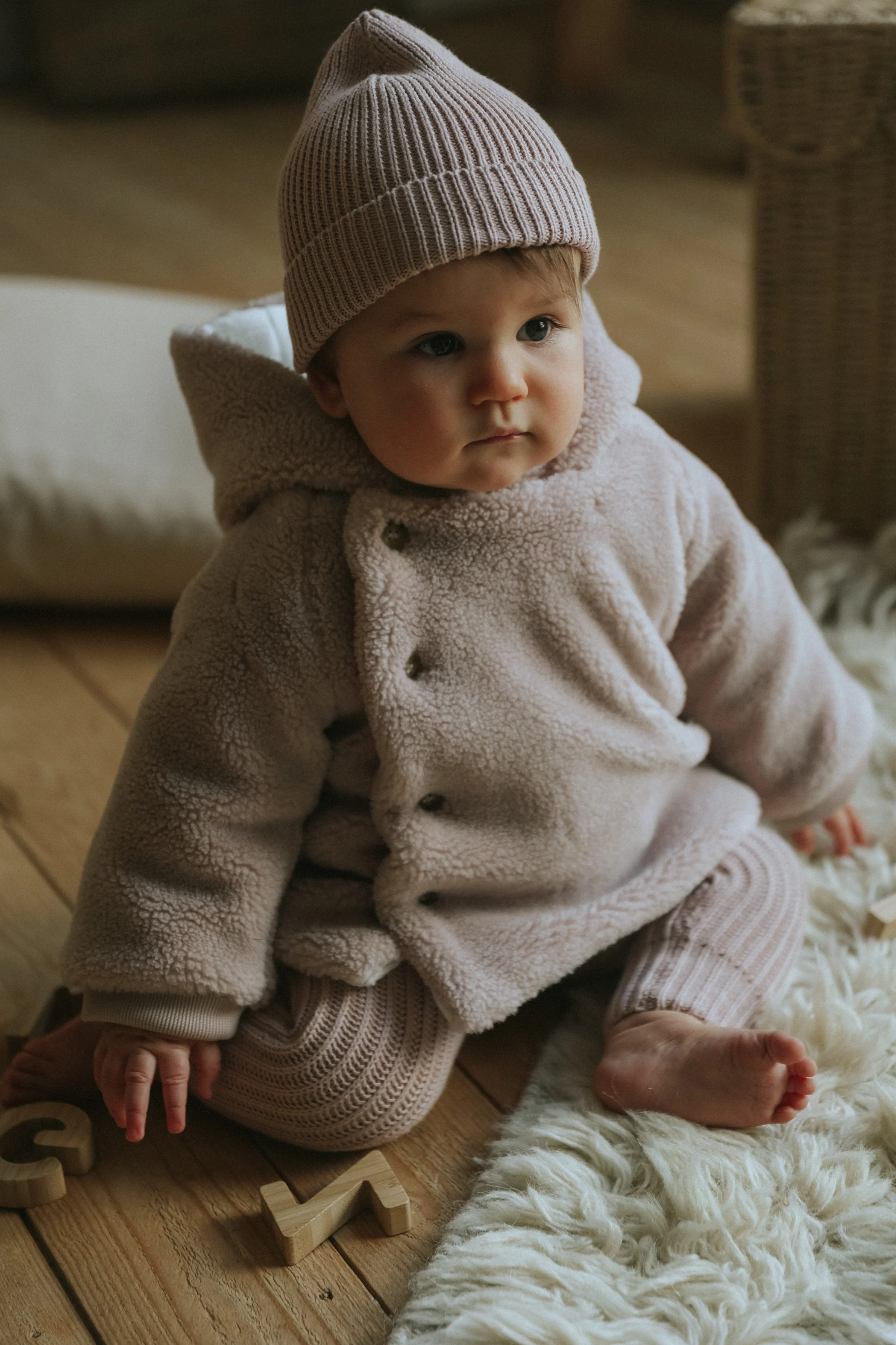 Mema Knits Sherpa Jacket - Beige - Image 2