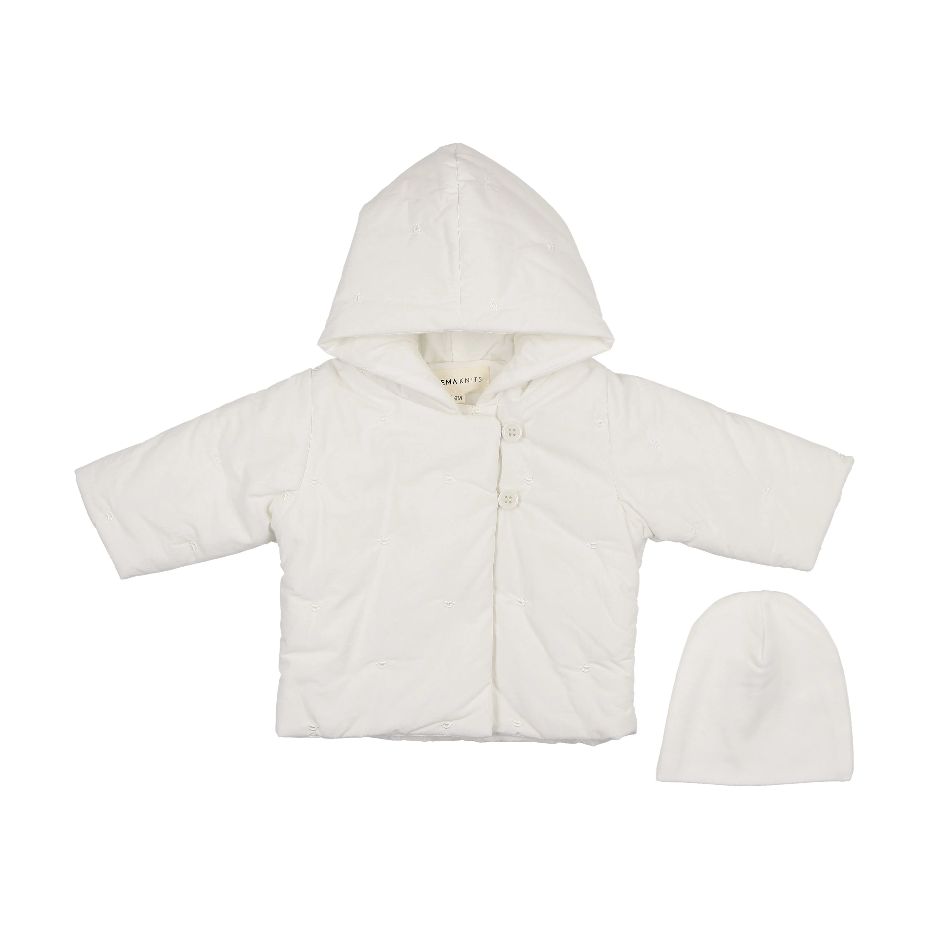 Mema Quilted Jacket & Beanie - Winter White