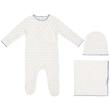 Mini Label Boys Bright Floral Print Layette Set - White