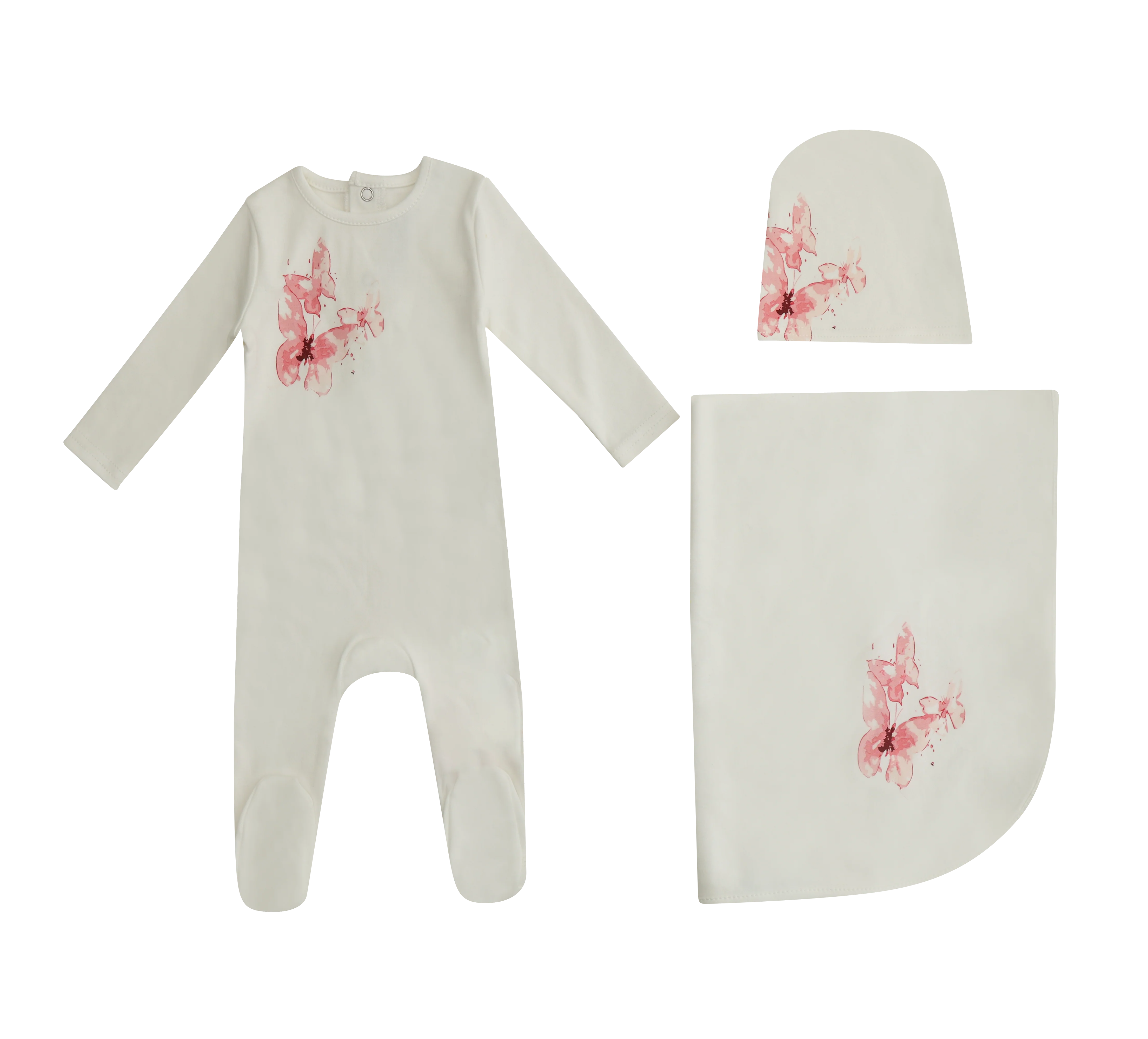 Mini Label Girls Butterfly Layette Set - White