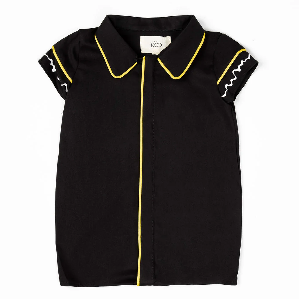BLACK/PINK Mini Nod Rope Shirt Onesie - Image 2