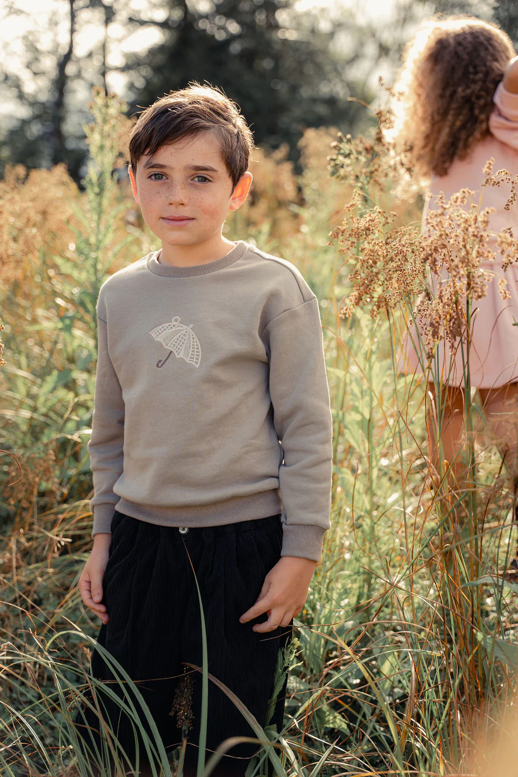 Mini Nod Umbrella Boys Sweatshirt - Taupe - Image 2