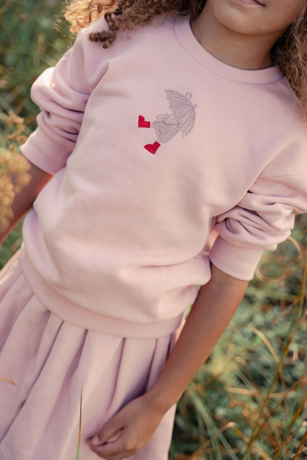 Mini Nod Umbrella Girls Sweatshirt - Pink - Image 2