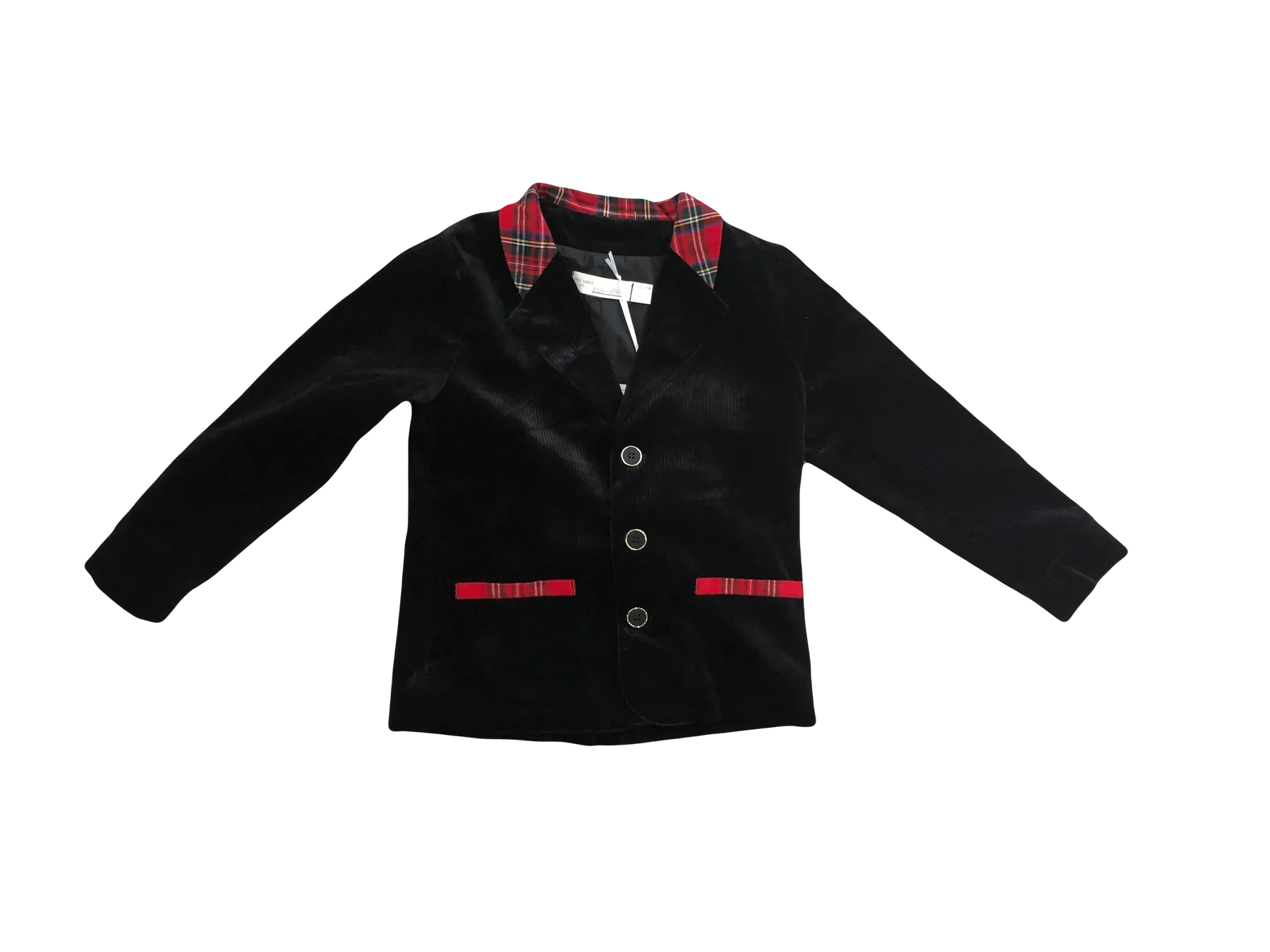 Mini Nod Velvet Boy Suit - Black/Red