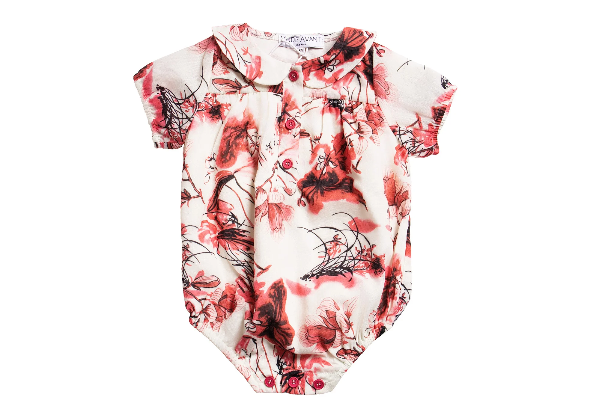 Mode Avant Print Romper - Ivory/Hot Pink - Image 3