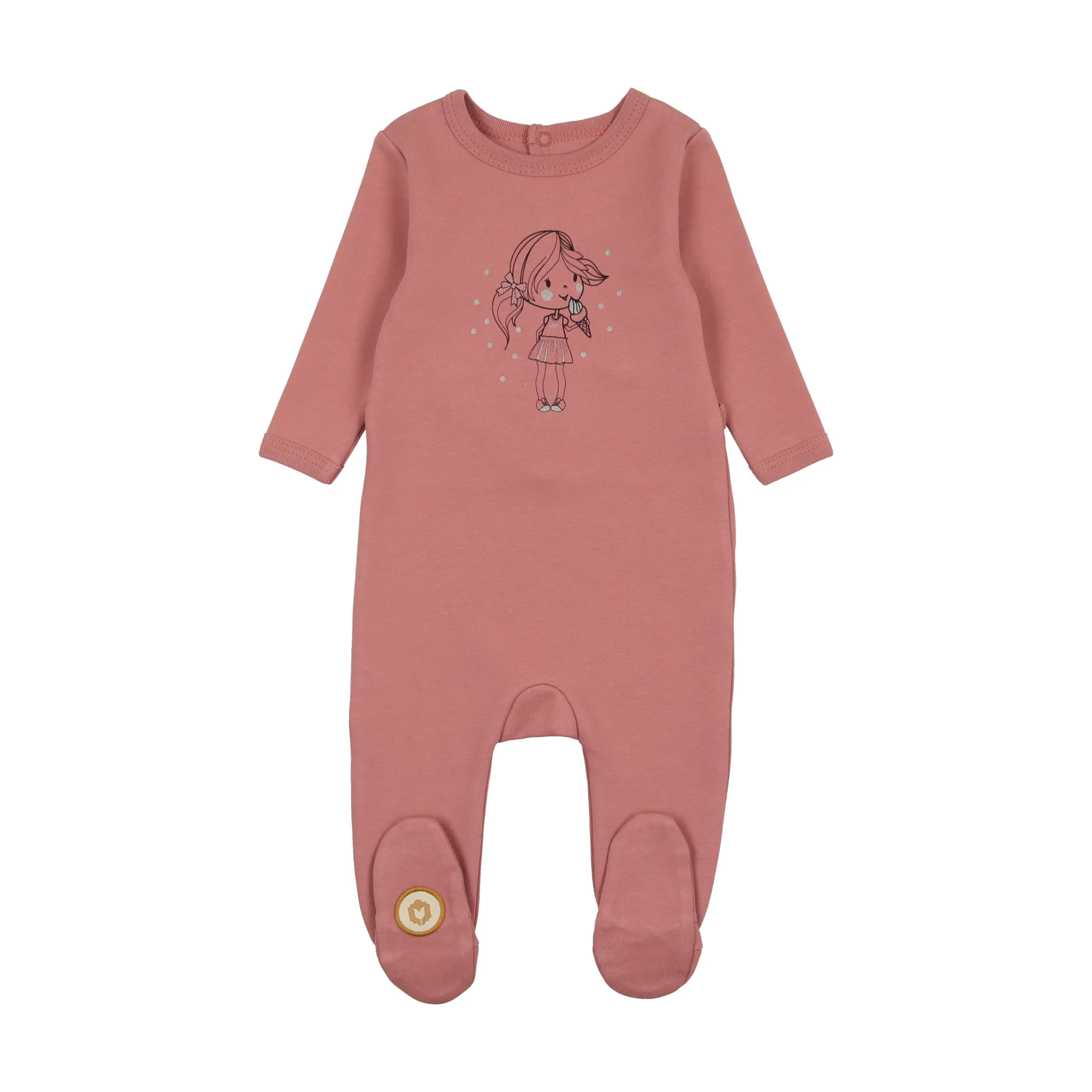 Mon Tresor Sweet Scoop Girls Footie - Ash Rose
