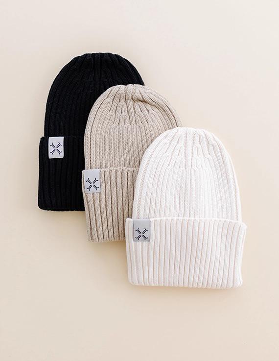 Jacqueline & Jac Natural White Ribbed Cuff Beanie - Image 5
