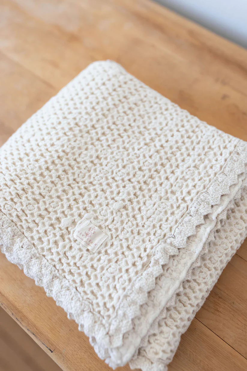 New Grain Cozy Waffle Blanket - Milk - Image 2