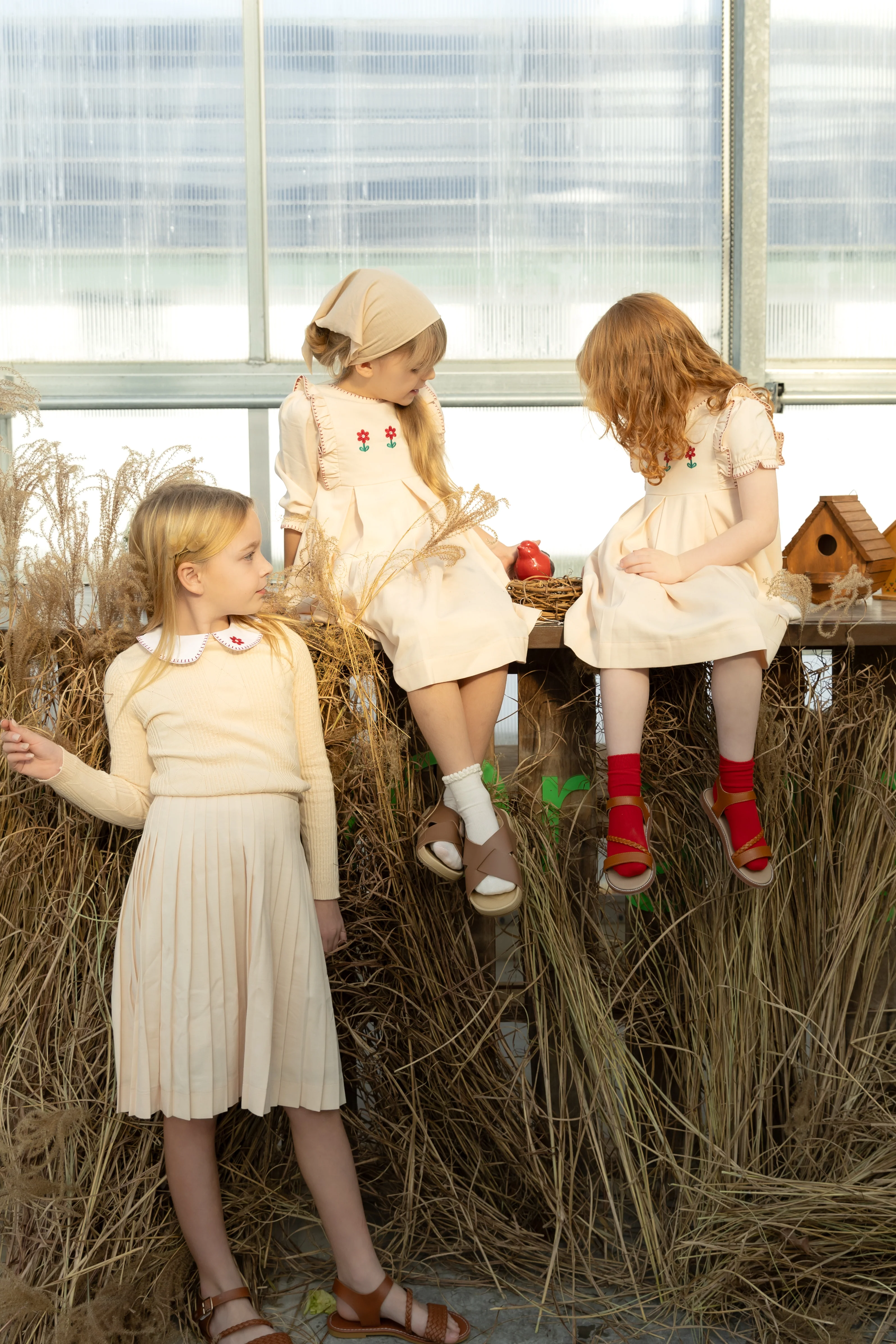 Nou Nelle Peach Knit Sweater And Skirt Set - Image 2