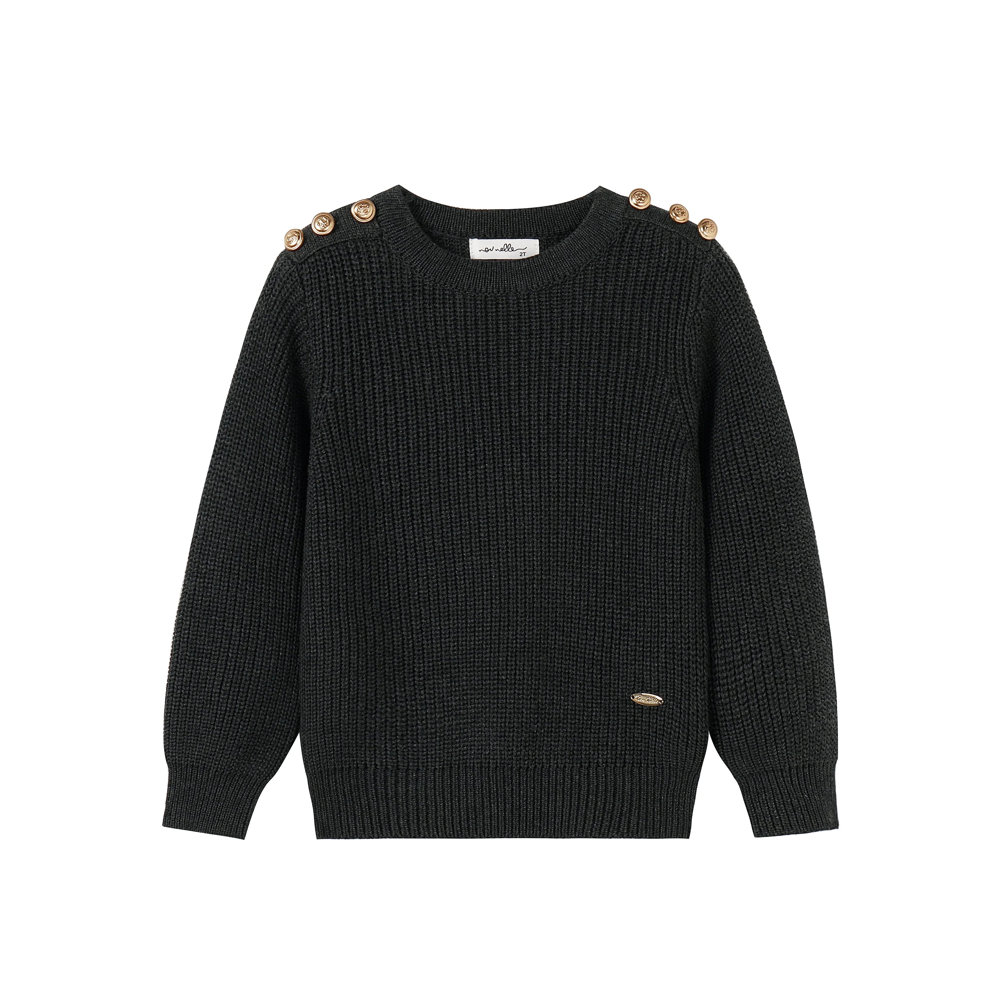 Nou Nelle Boys Chunky Sweater - Grey
