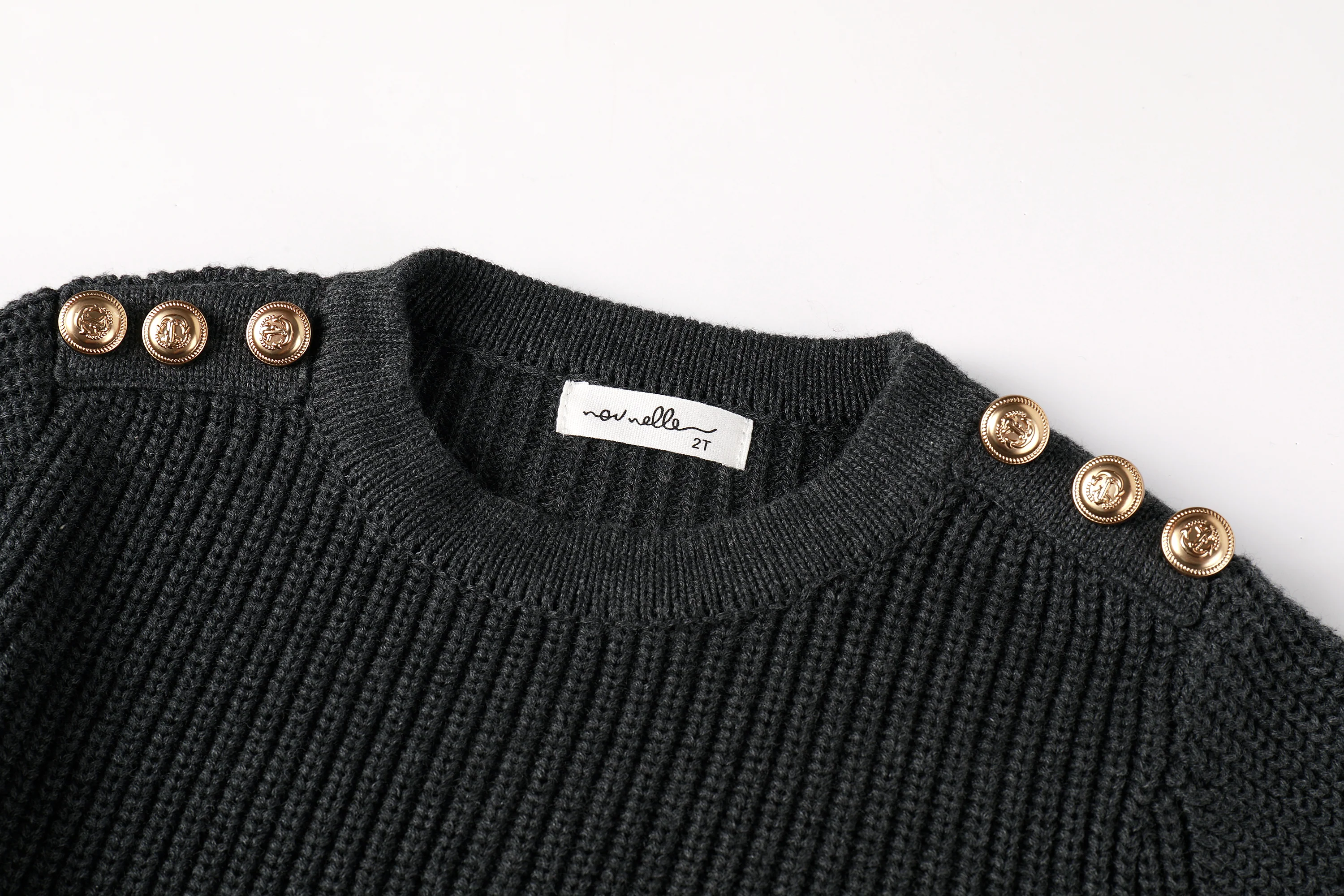 Nou Nelle Boys Chunky Sweater - Grey - Image 4