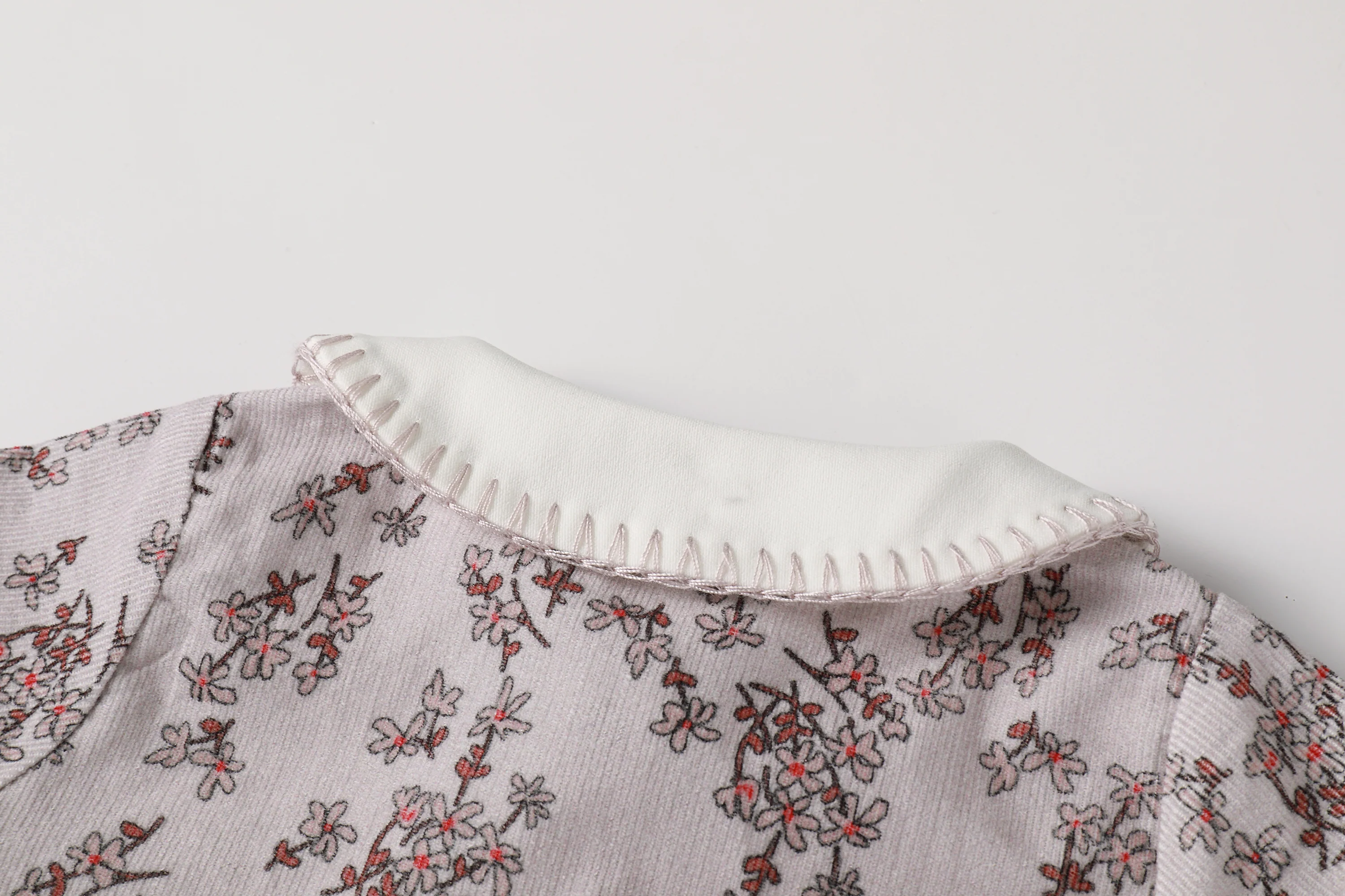 Nou Nelle Corduroy Floral Shirt and Suspender Pants - Image 5