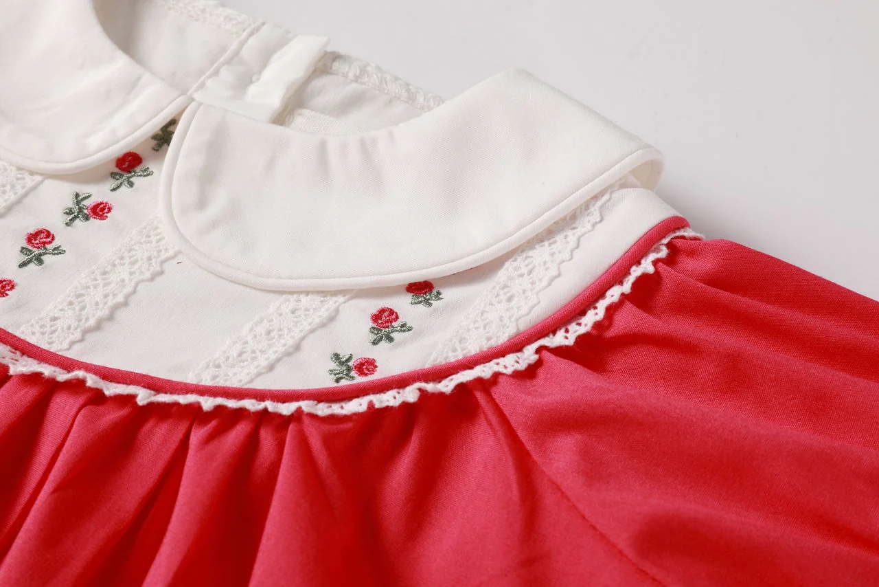 Nou Nelle Hot Pink Embroidered Dress (Short Sleeve) - Image 4