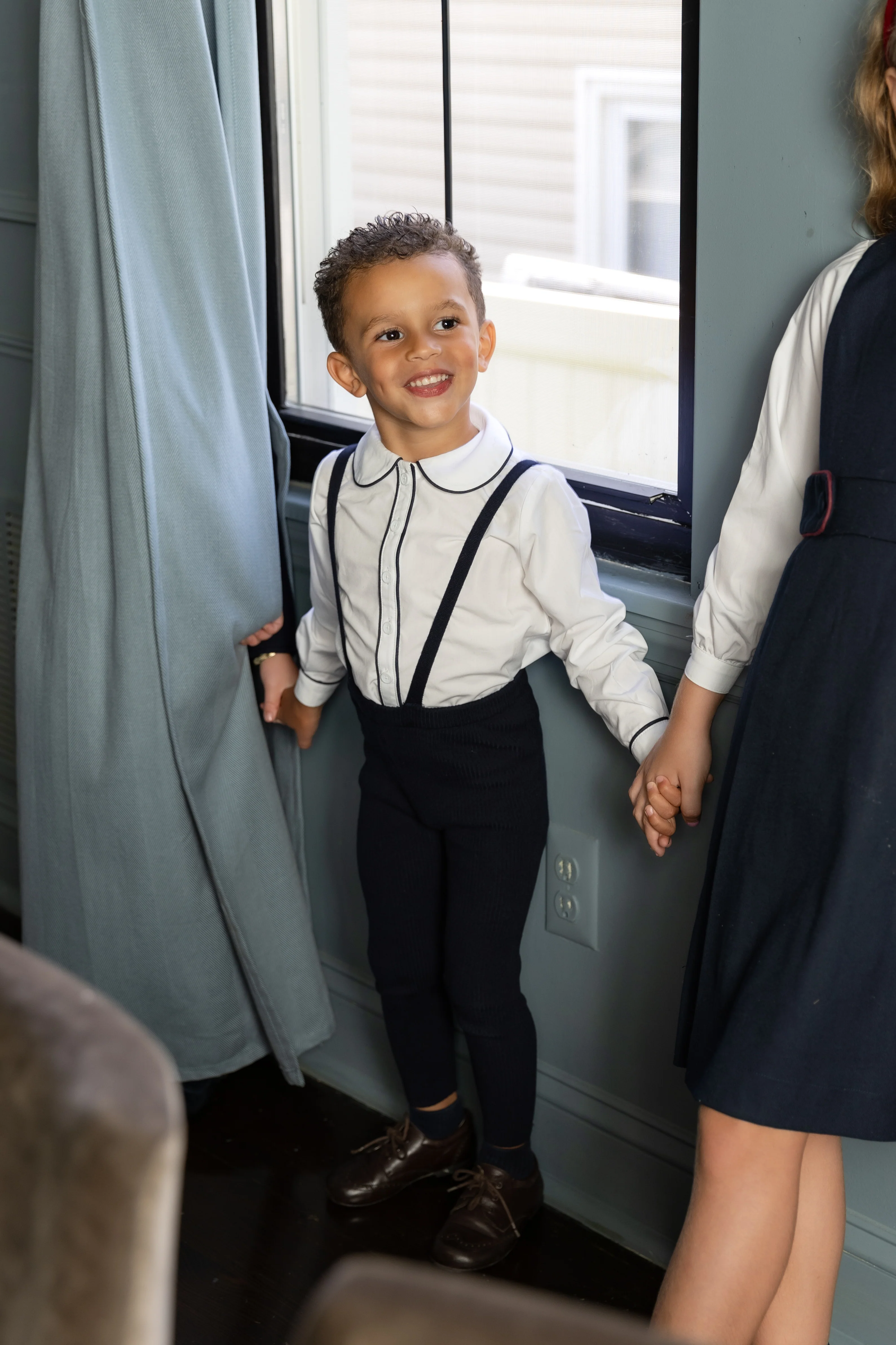 Nou Nelle Boys Piped Blouse And Suspender Pants - Image 6