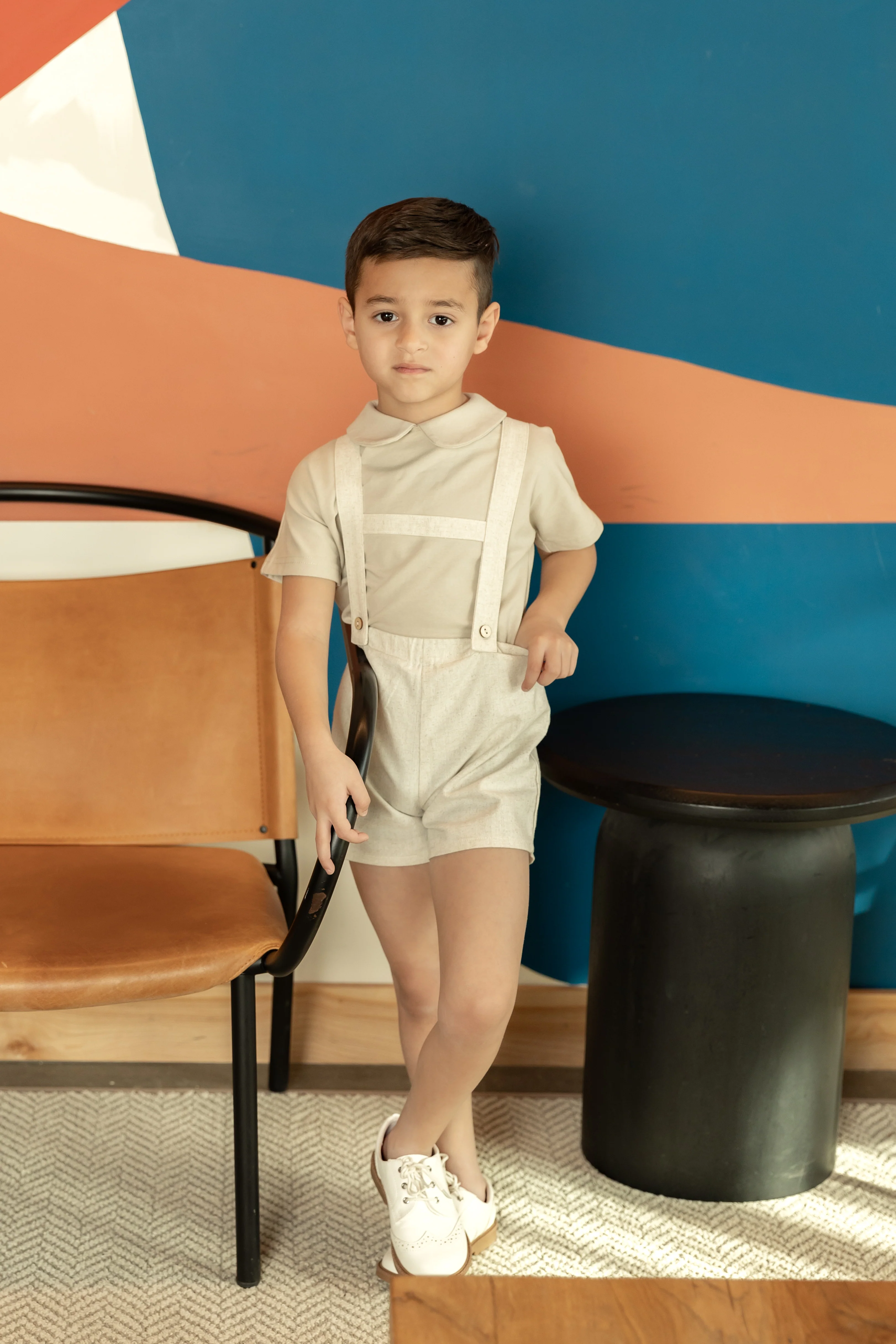 Nou Nelle Peter Pan Top - Tan - Image 2