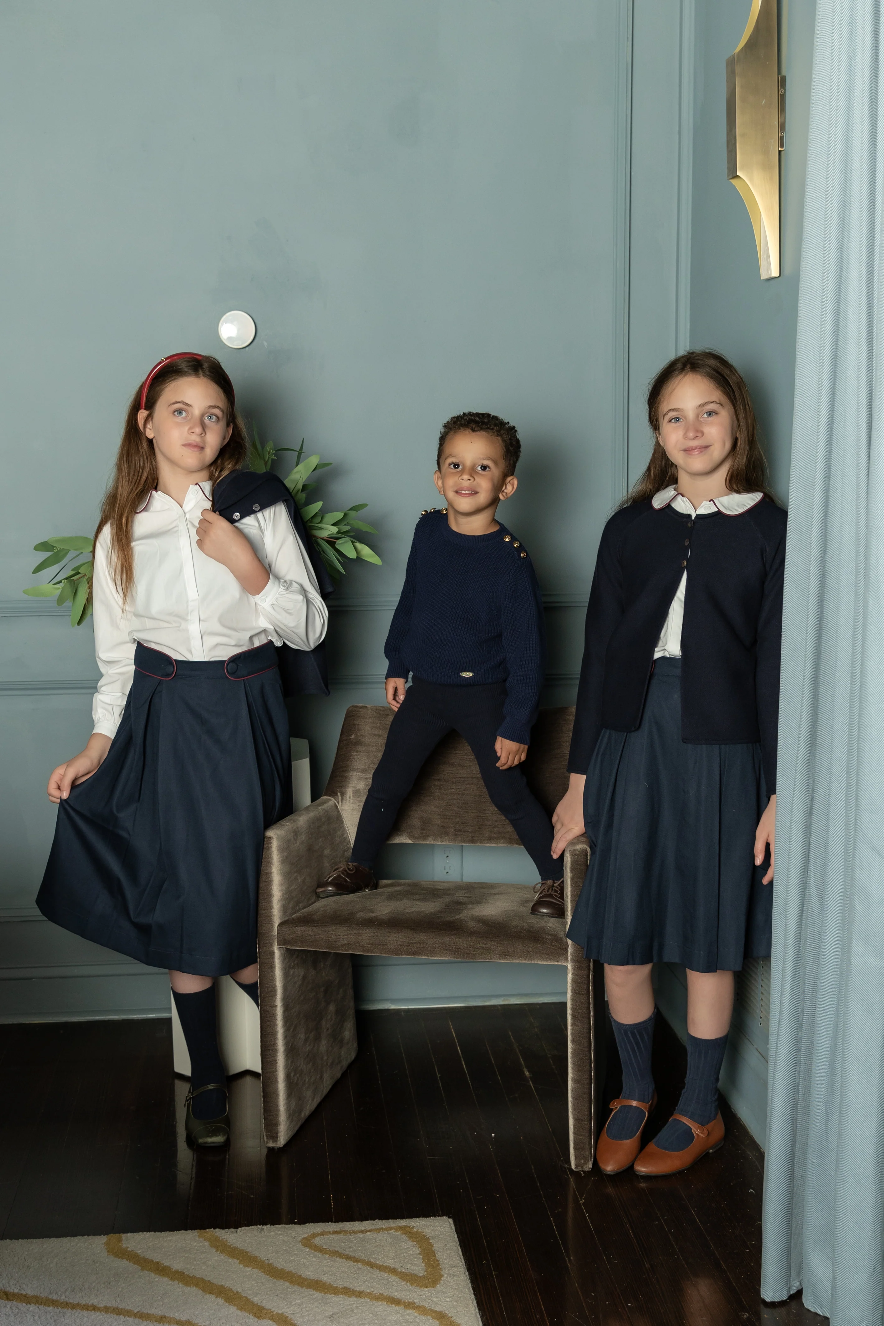 Nou Nelle Piped Navy Skirt - Image 6
