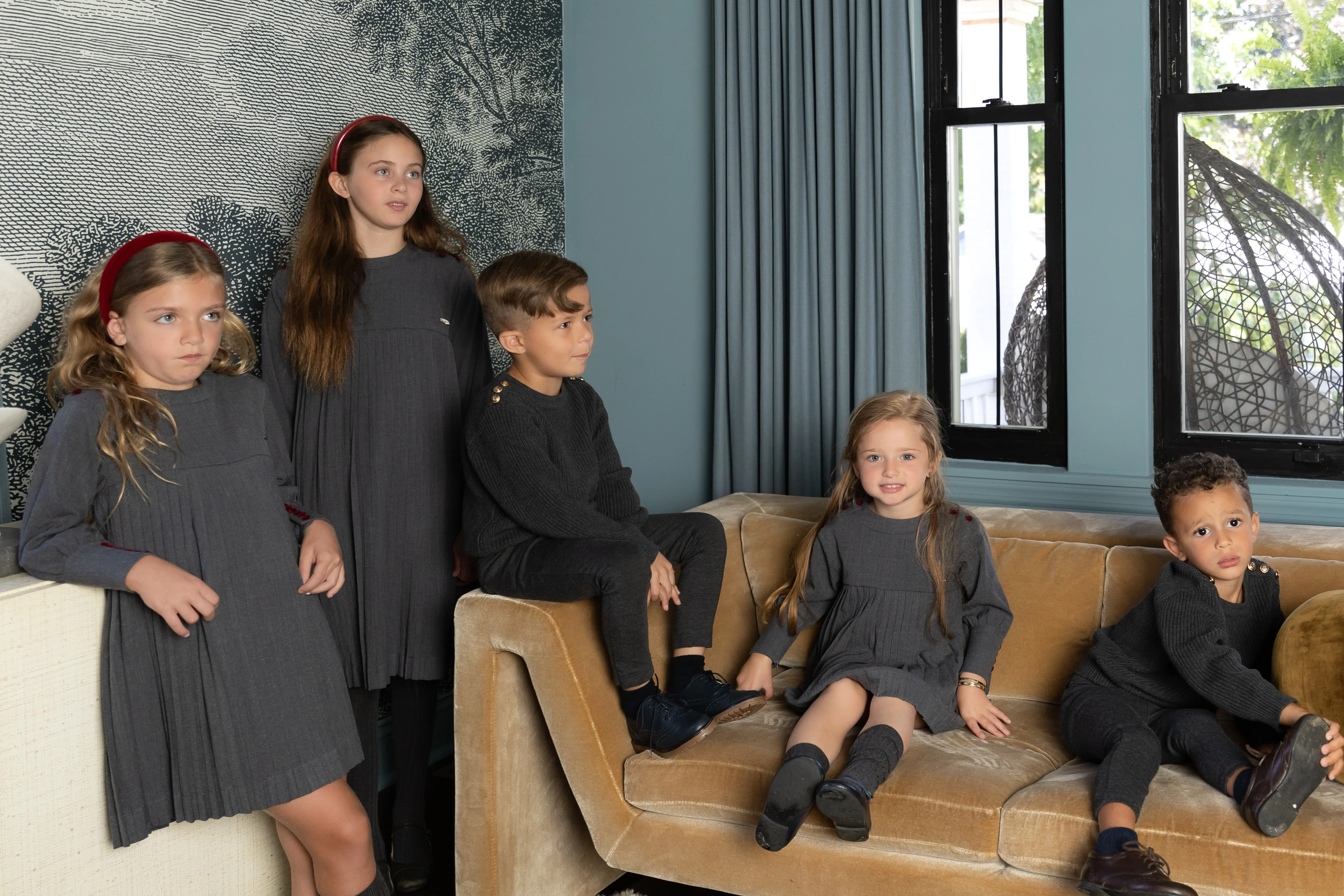 Nou Nelle Pleated Button Dress - Dark Grey - Image 3