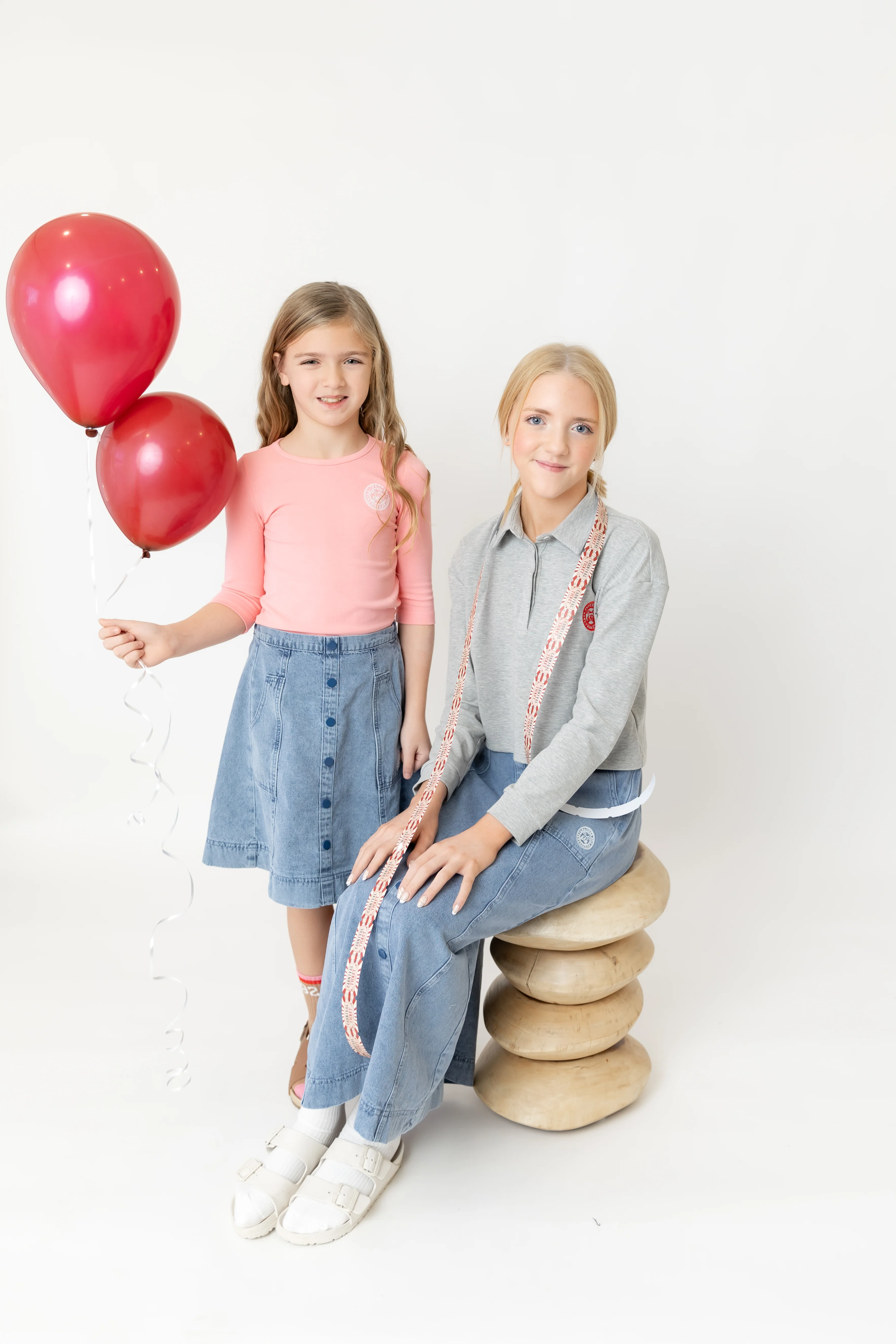 Nou Nelle Stamp Tee - Coral (3/4 Sleeve) - Image 2