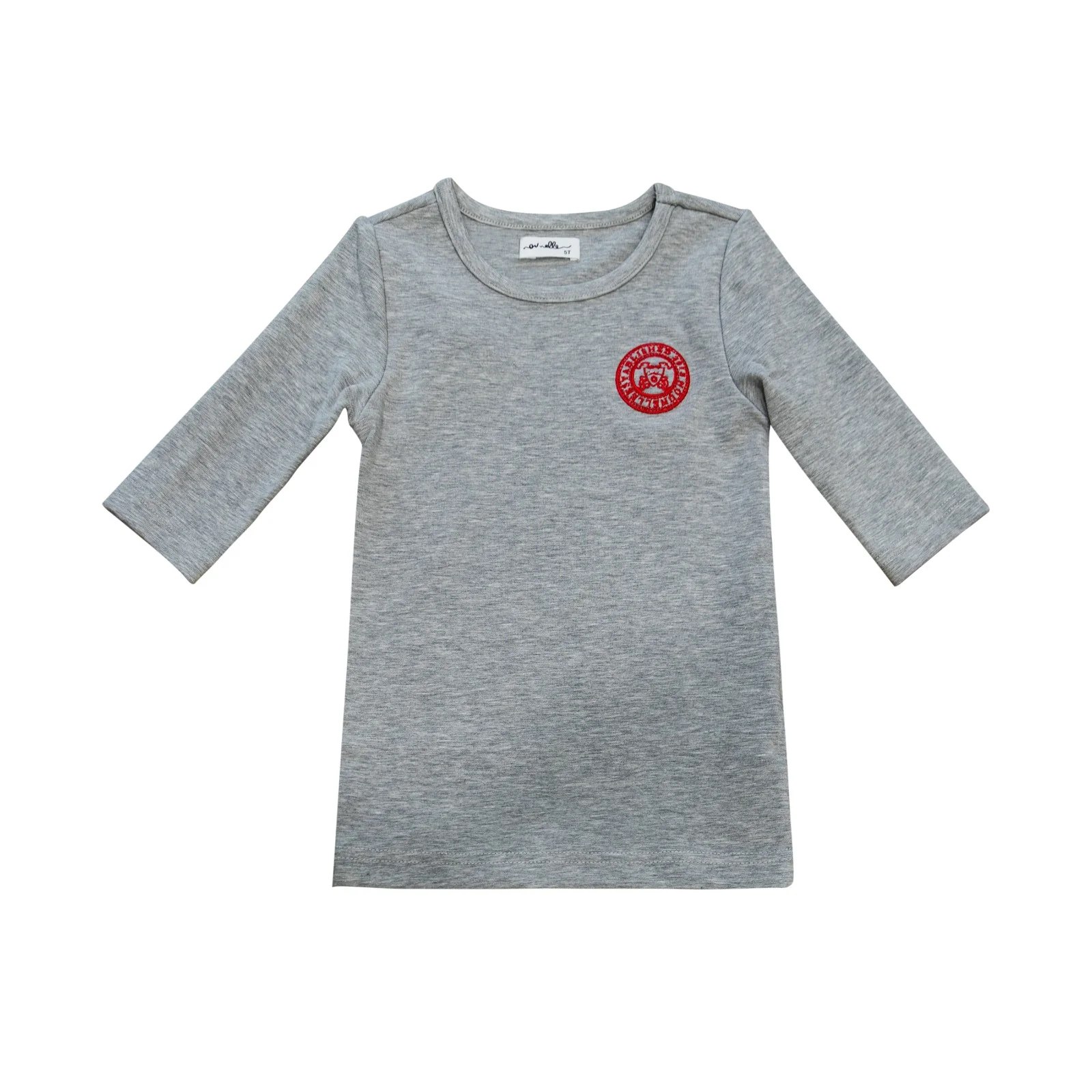 Nou Nelle Stamp Tee - Grey (3/4 Sleeve)