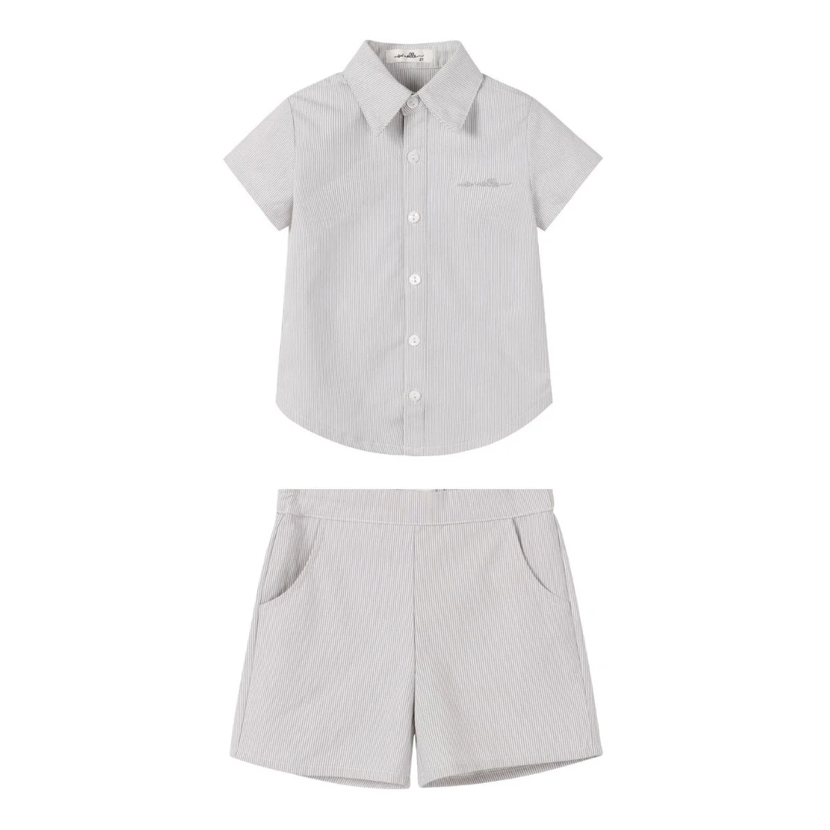 Nou Nelle Striped Boy Set - Sage